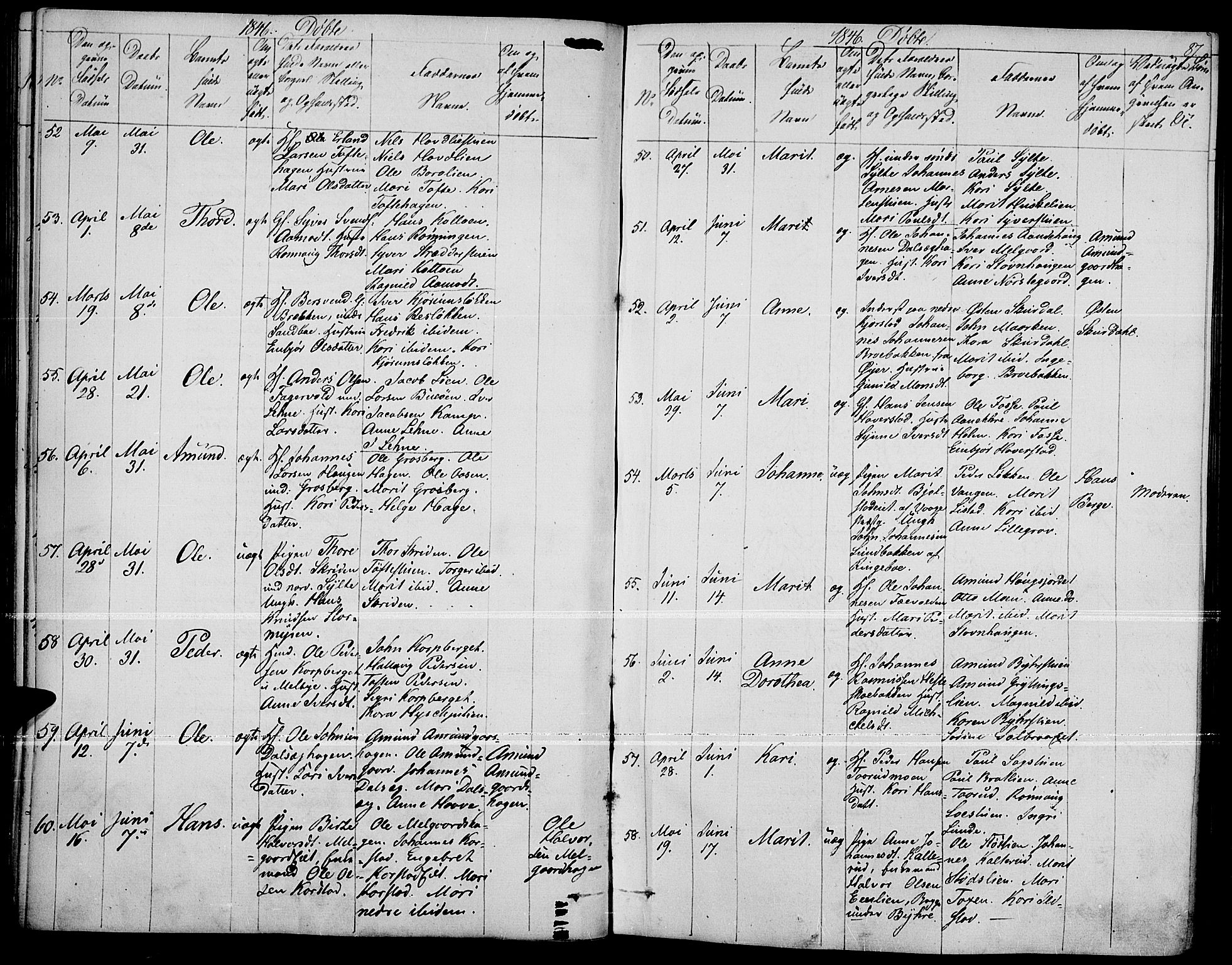 Fron prestekontor, AV/SAH-PREST-078/H/Ha/Haa/L0004: Parish register (official) no. 4, 1839-1848, p. 87