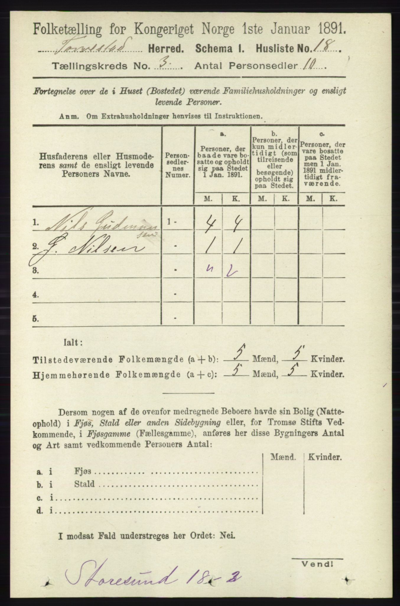 RA, 1891 census for 1152 Torvastad, 1891, p. 888