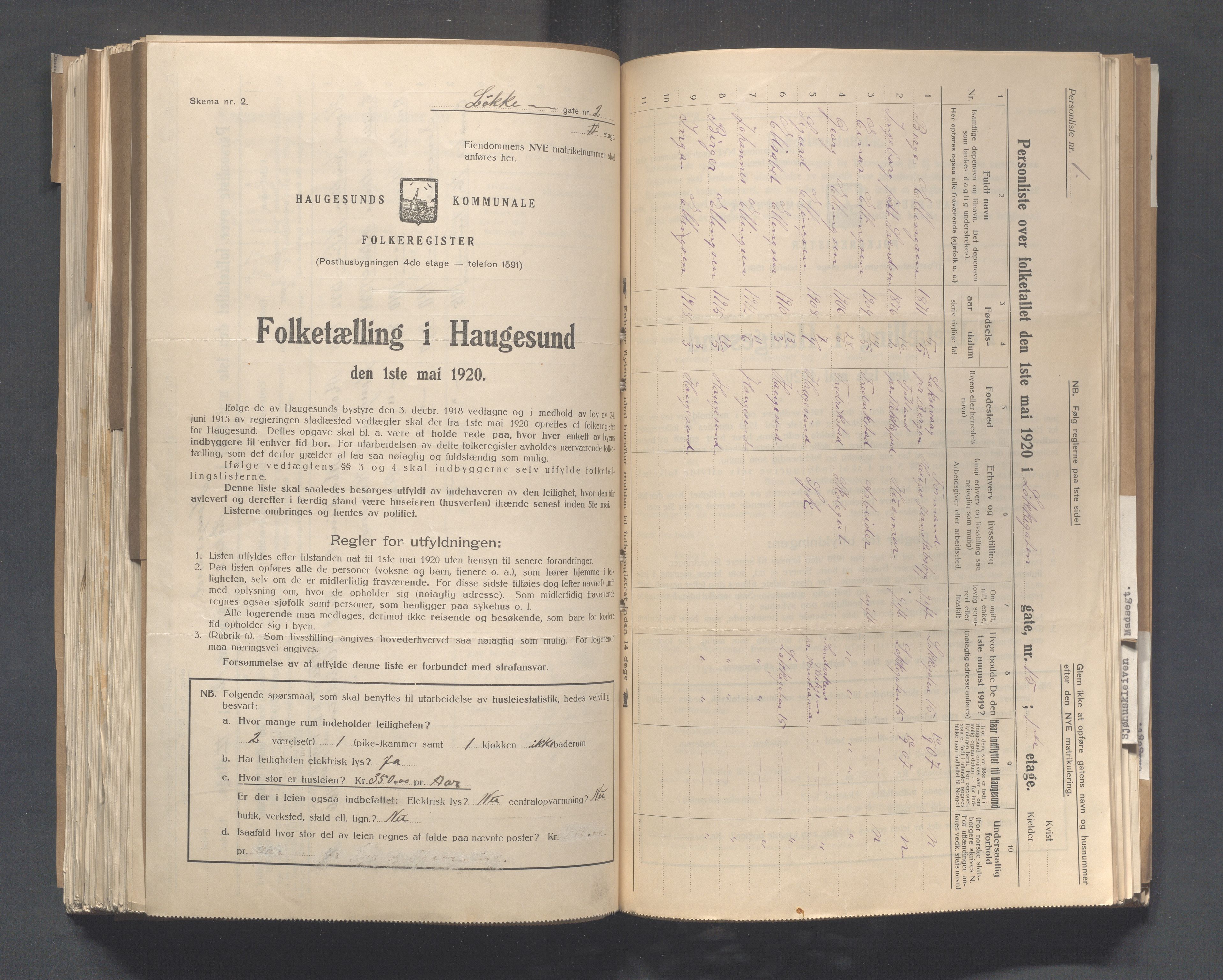 IKAR, Local census 1.5.1920 for Haugesund, 1920, p. 6214