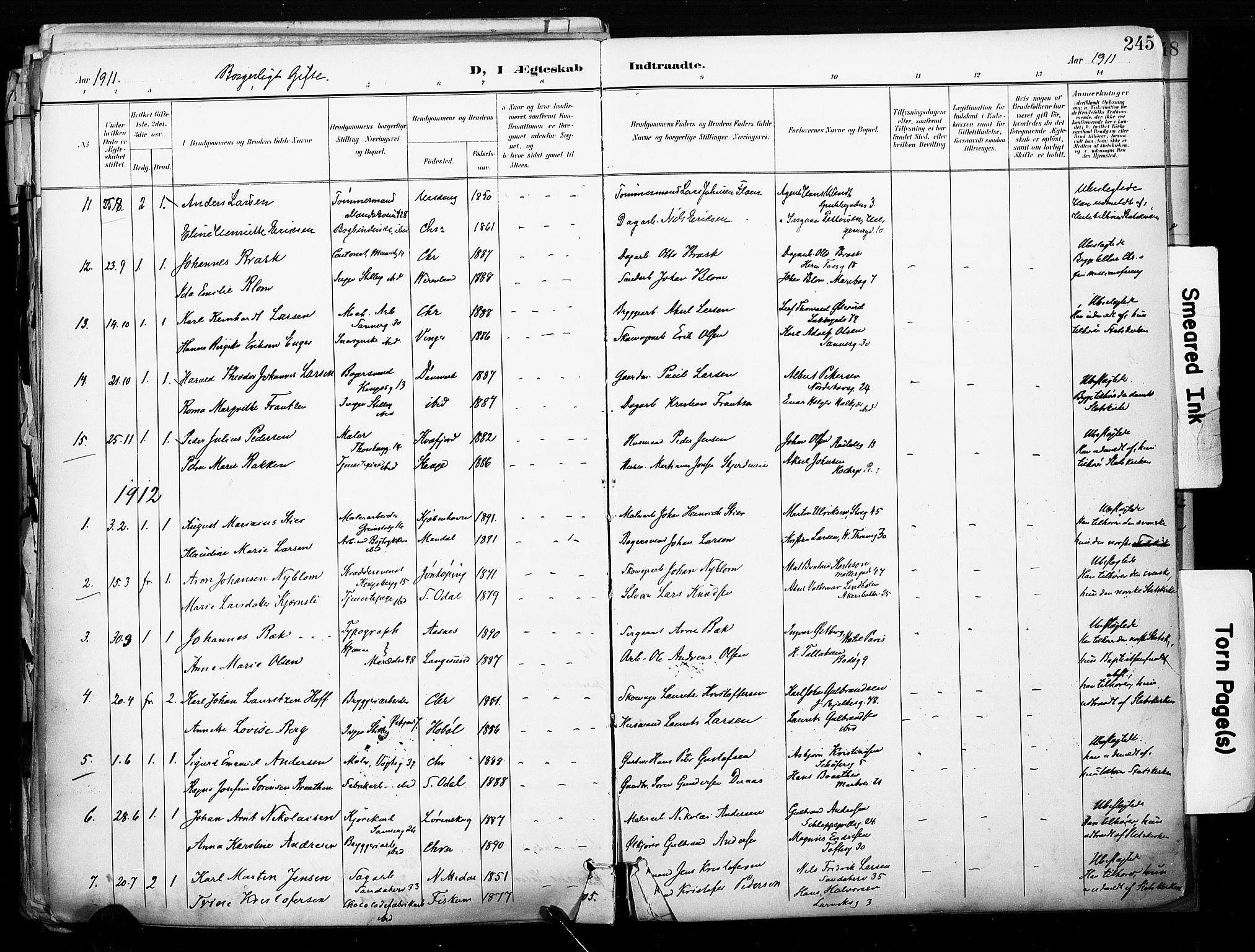 Sagene prestekontor Kirkebøker, SAO/A-10796/F/L0005: Parish register (official) no. 5, 1898-1911, p. 245