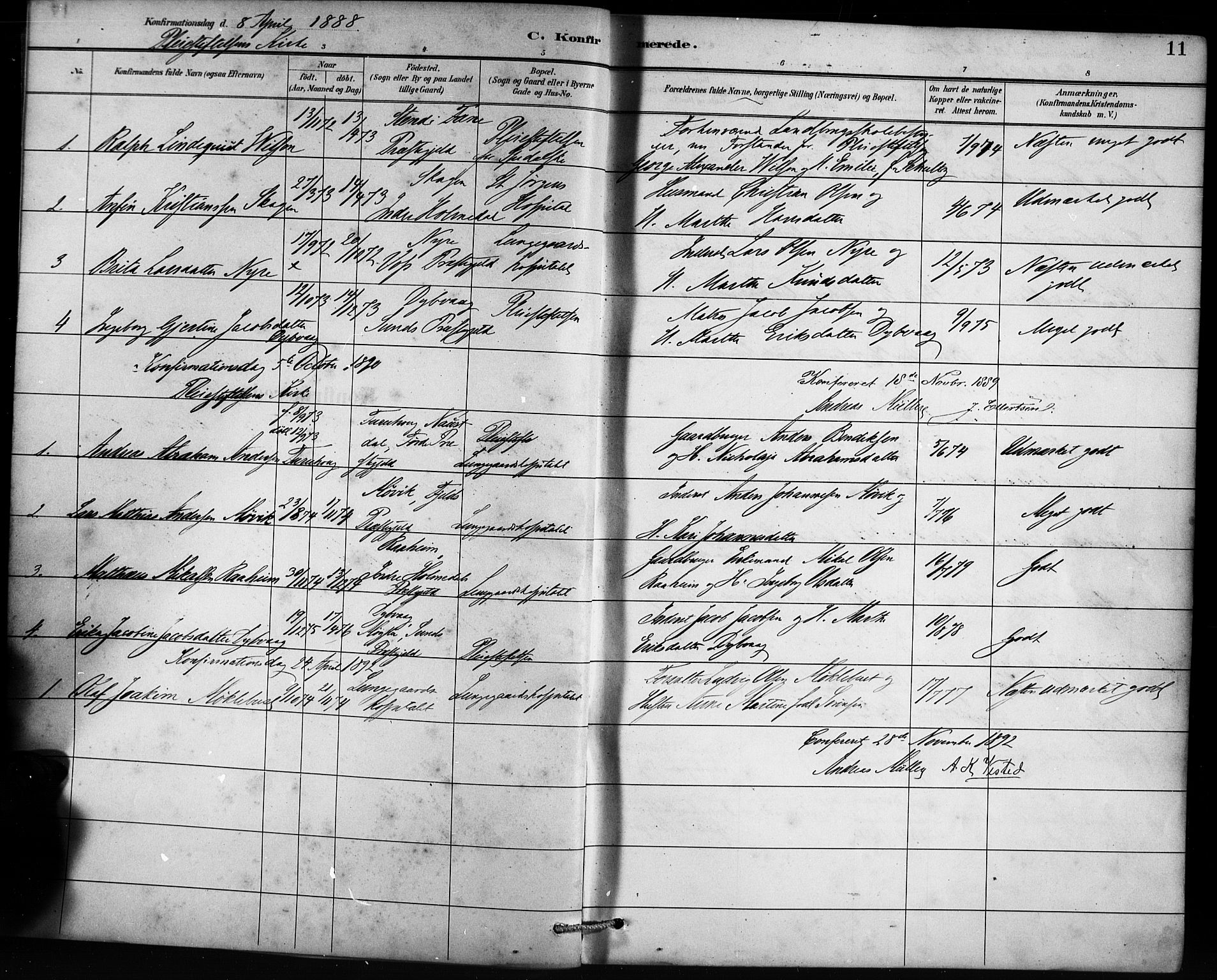 St. Jørgens hospital og Årstad sokneprestembete, SAB/A-99934: Parish register (official) no. A 13, 1886-1906, p. 11