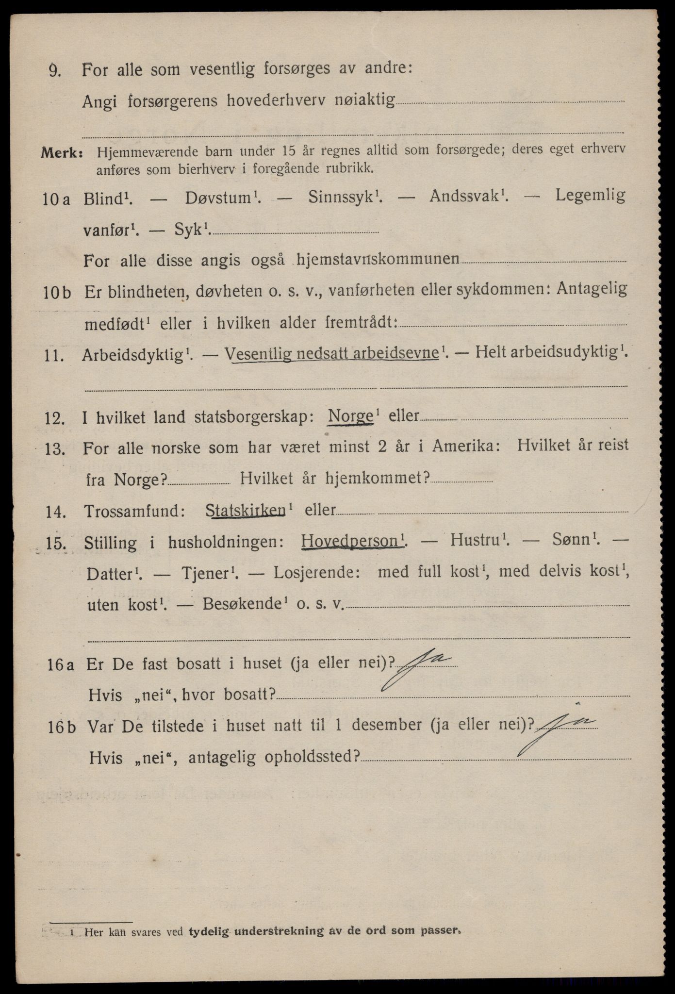 SAST, 1920 census for Egersund town, 1920, p. 3945
