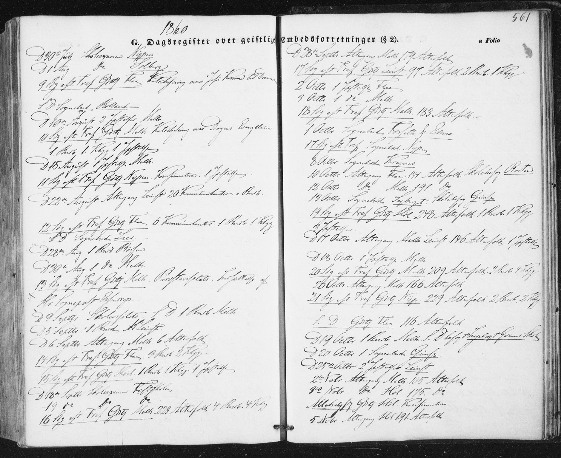 Ministerialprotokoller, klokkerbøker og fødselsregistre - Sør-Trøndelag, SAT/A-1456/691/L1076: Parish register (official) no. 691A08, 1852-1861, p. 561