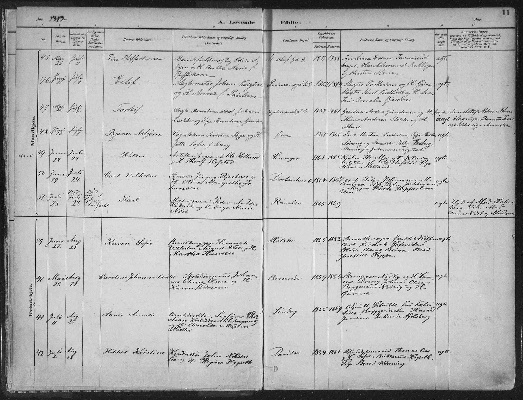 Ministerialprotokoller, klokkerbøker og fødselsregistre - Sør-Trøndelag, SAT/A-1456/601/L0062: Parish register (official) no. 601A30, 1891-1911, p. 11