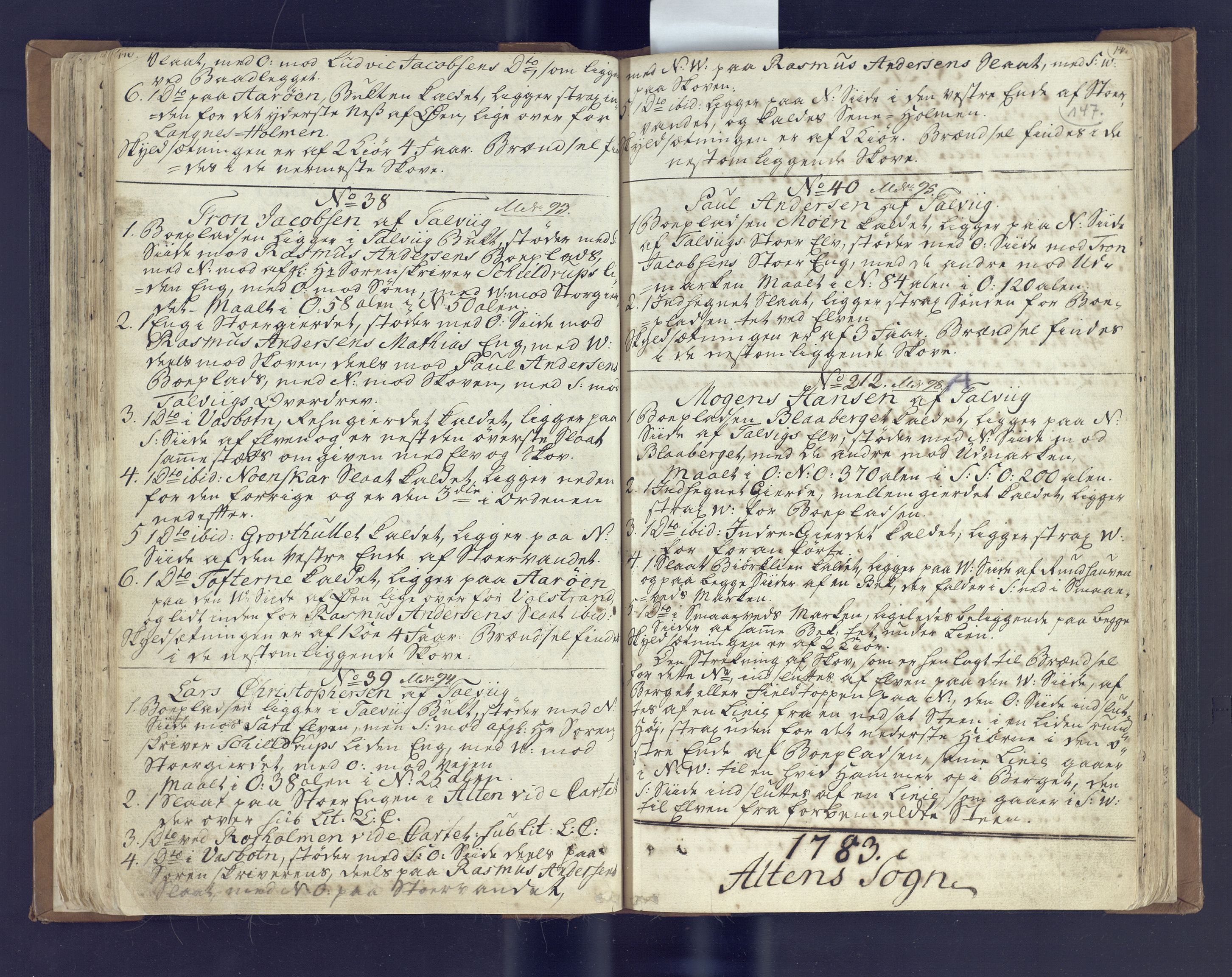 Fylkesmannen i Finnmark, SATØ/S-1120/1Coa/L2882: Landmålerprotokoll (i nærmagasinet/skannet), 1776-1845, p. 77