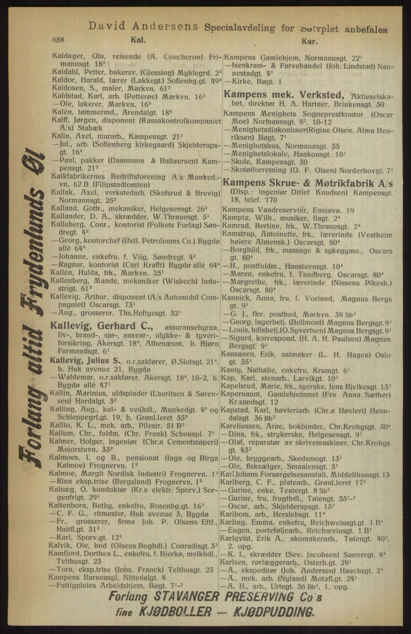 Kristiania/Oslo adressebok, PUBL/-, 1914, p. 688