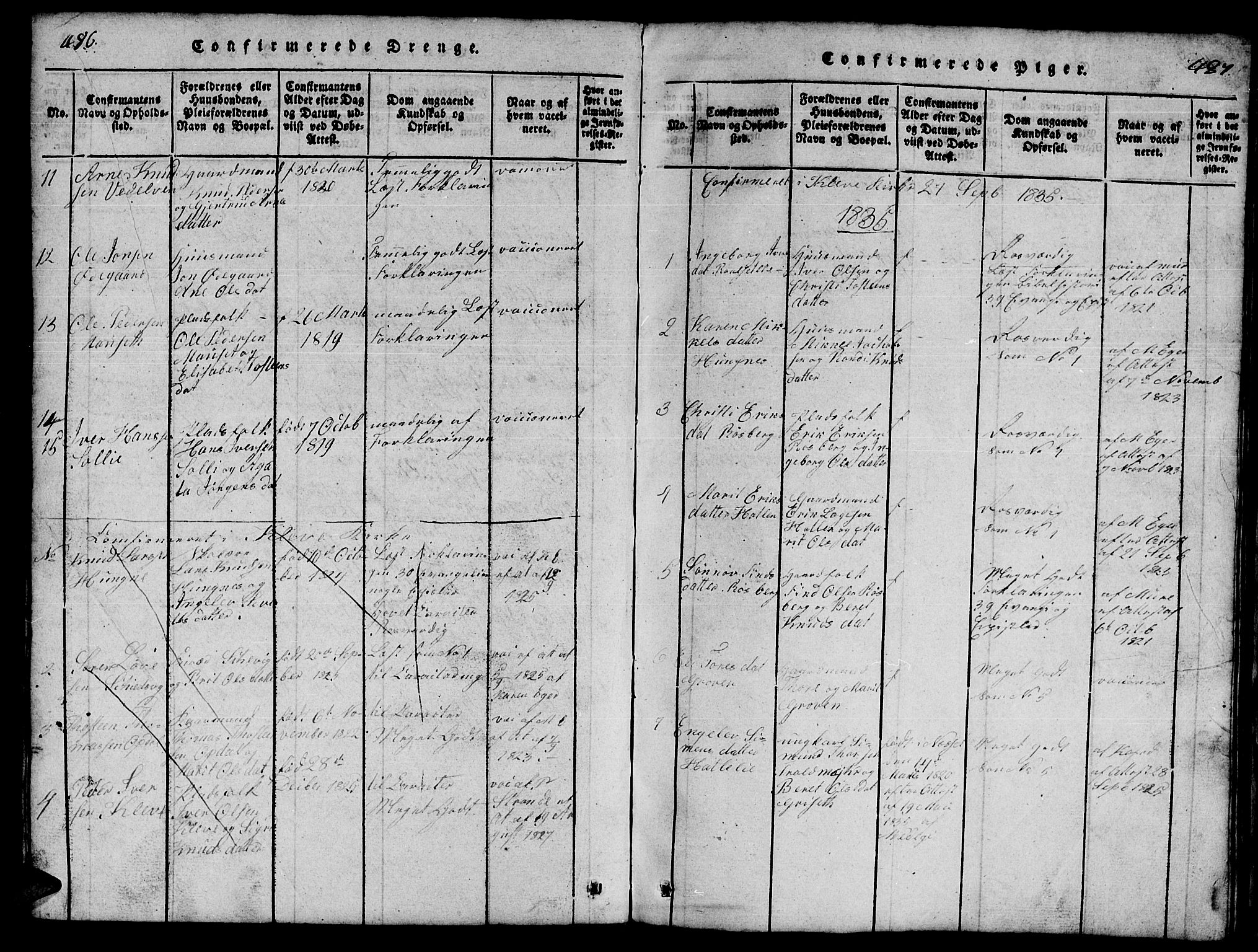 Ministerialprotokoller, klokkerbøker og fødselsregistre - Møre og Romsdal, AV/SAT-A-1454/557/L0683: Parish register (copy) no. 557C01, 1818-1862, p. 486-487