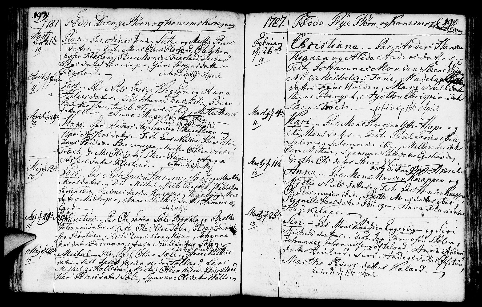 Fana Sokneprestembete, AV/SAB-A-75101/H/Haa/Haaa/L0005: Parish register (official) no. A 5, 1773-1799, p. 197-198