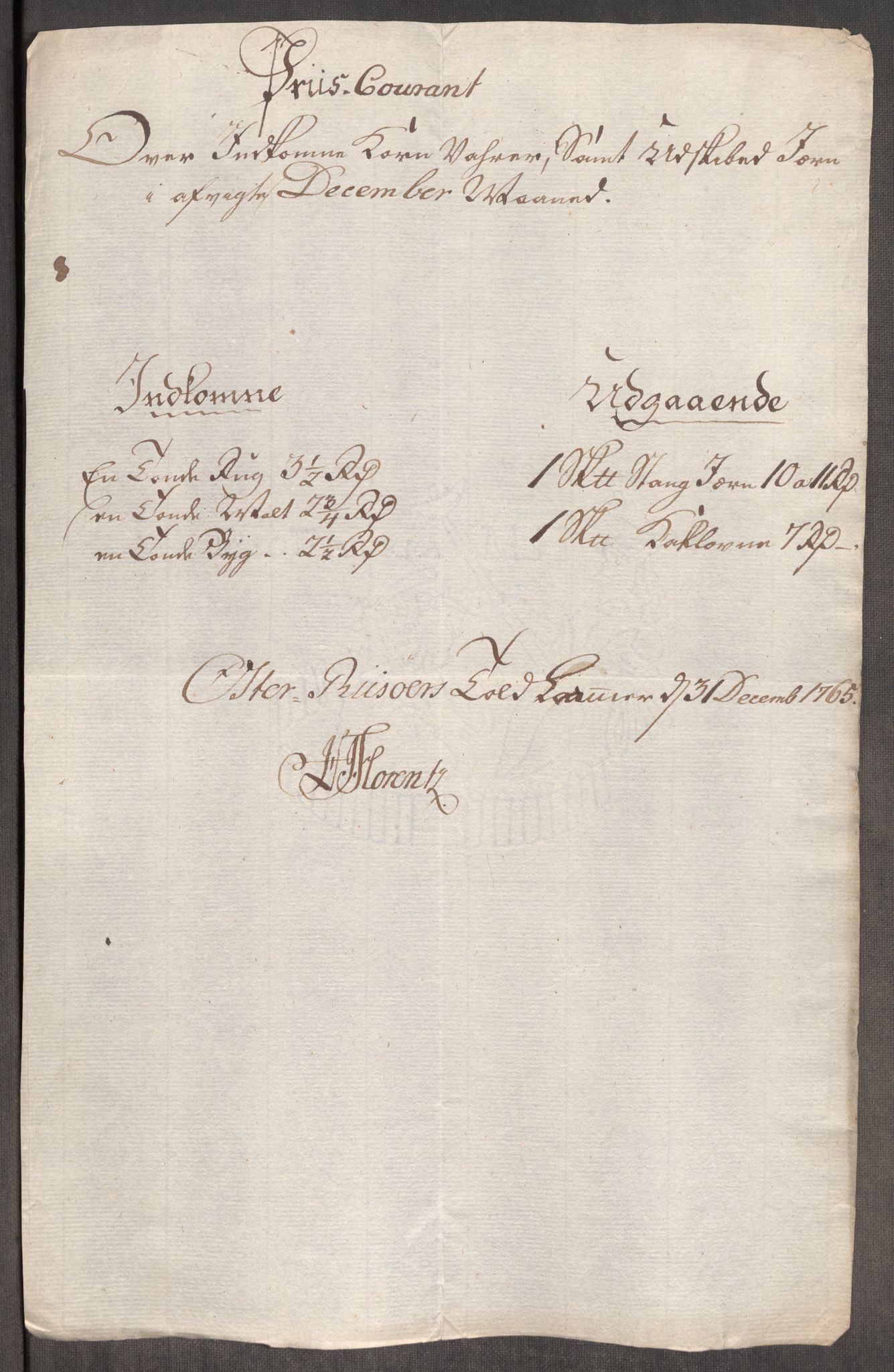 Rentekammeret inntil 1814, Realistisk ordnet avdeling, AV/RA-EA-4070/Oe/L0008: [Ø1]: Priskuranter, 1764-1768, p. 435