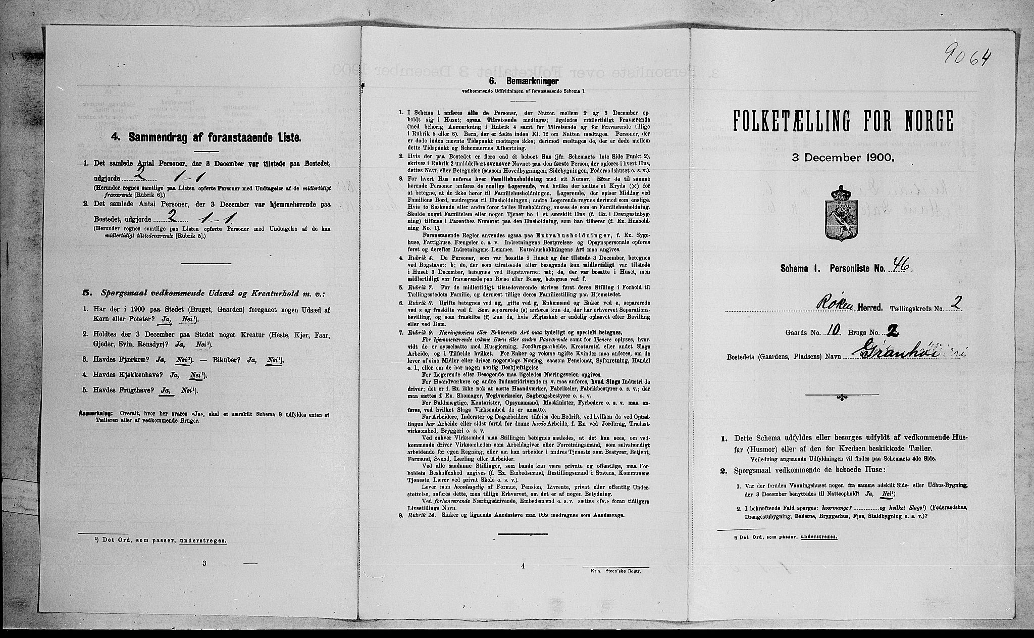 RA, 1900 census for Røyken, 1900, p. 257