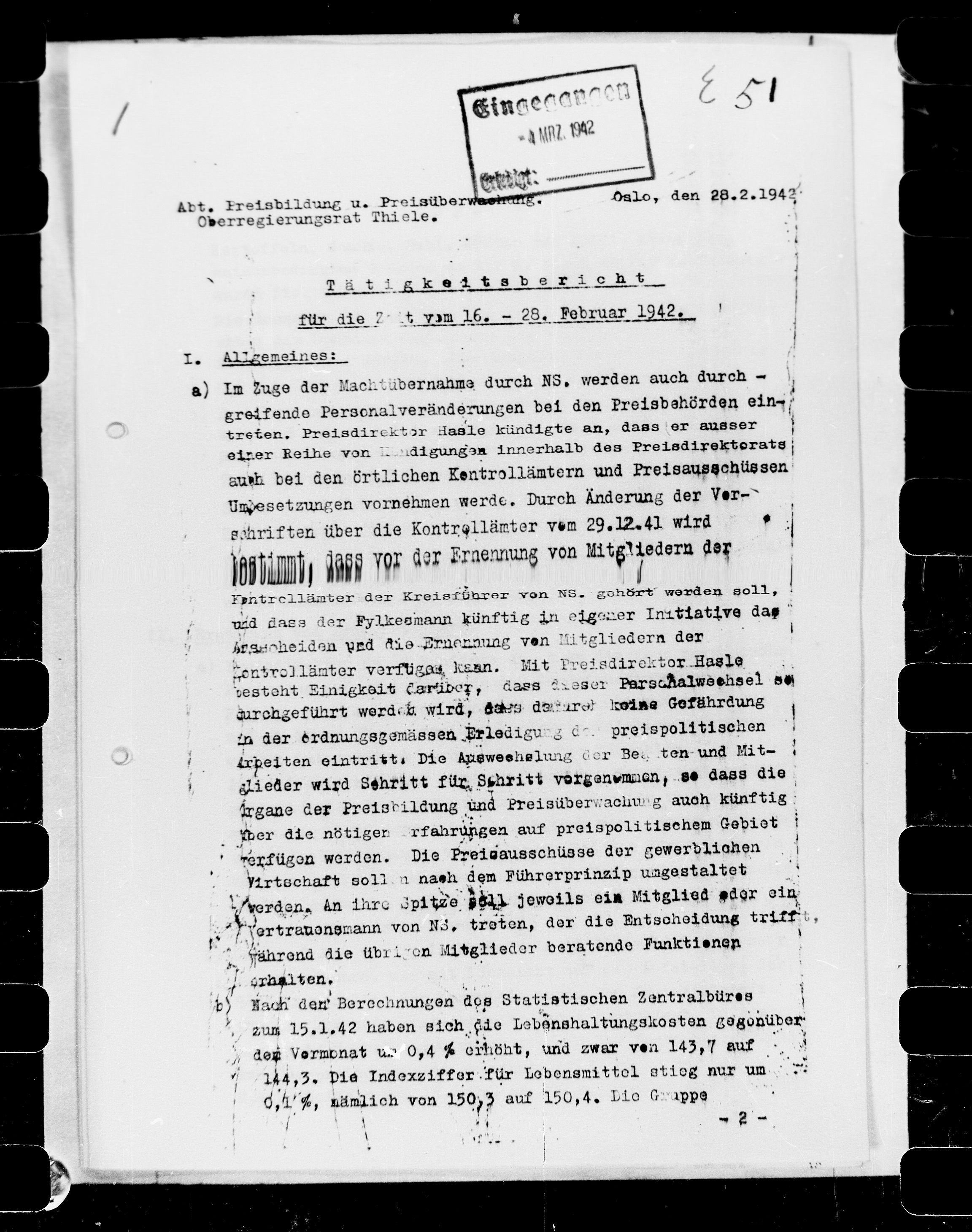 Documents Section, RA/RAFA-2200/V/L0072: Film med FO IIs bestillingsnummer., 1940-1945, p. 1