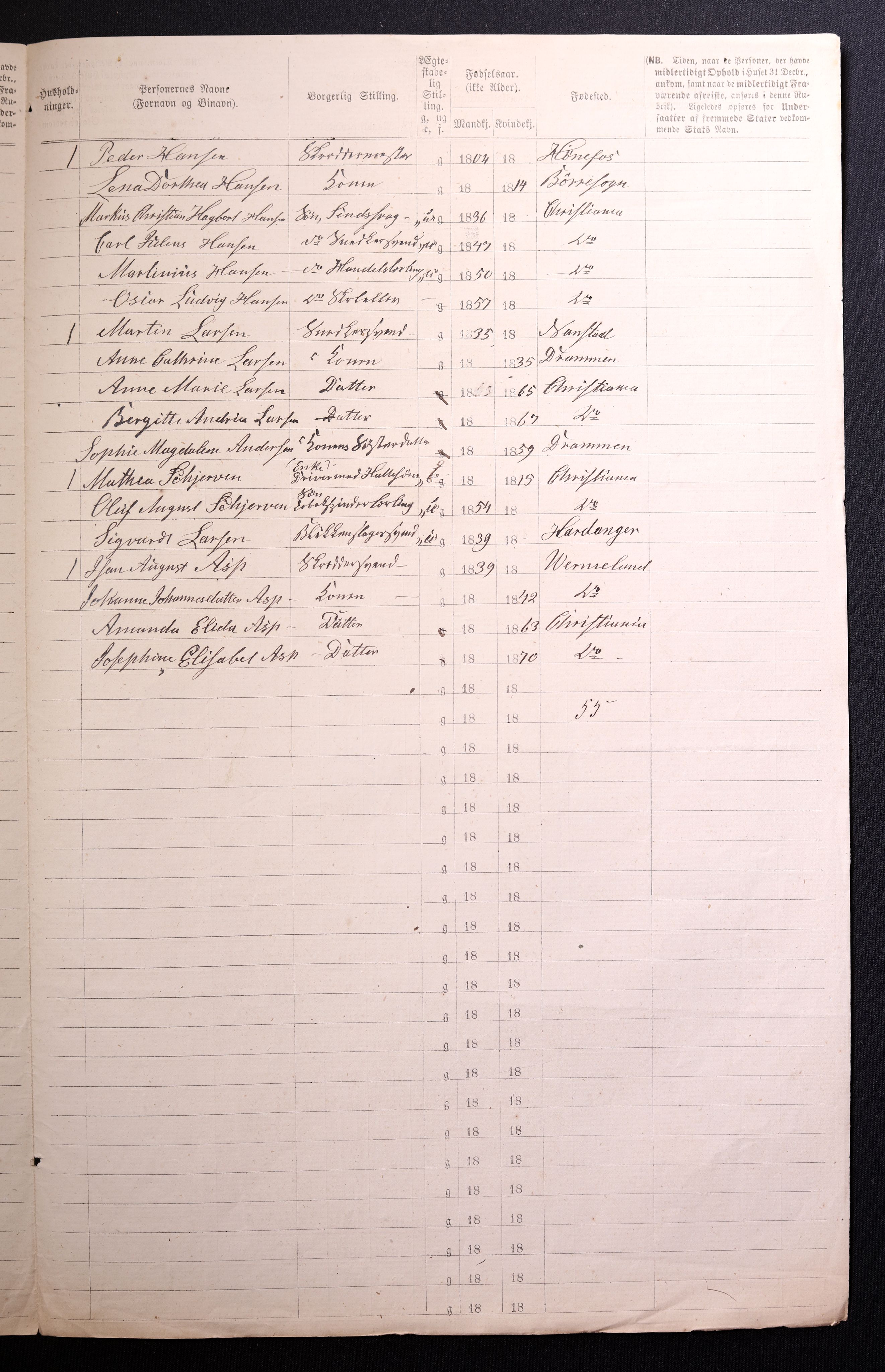 RA, 1870 census for 0301 Kristiania, 1870, p. 1360