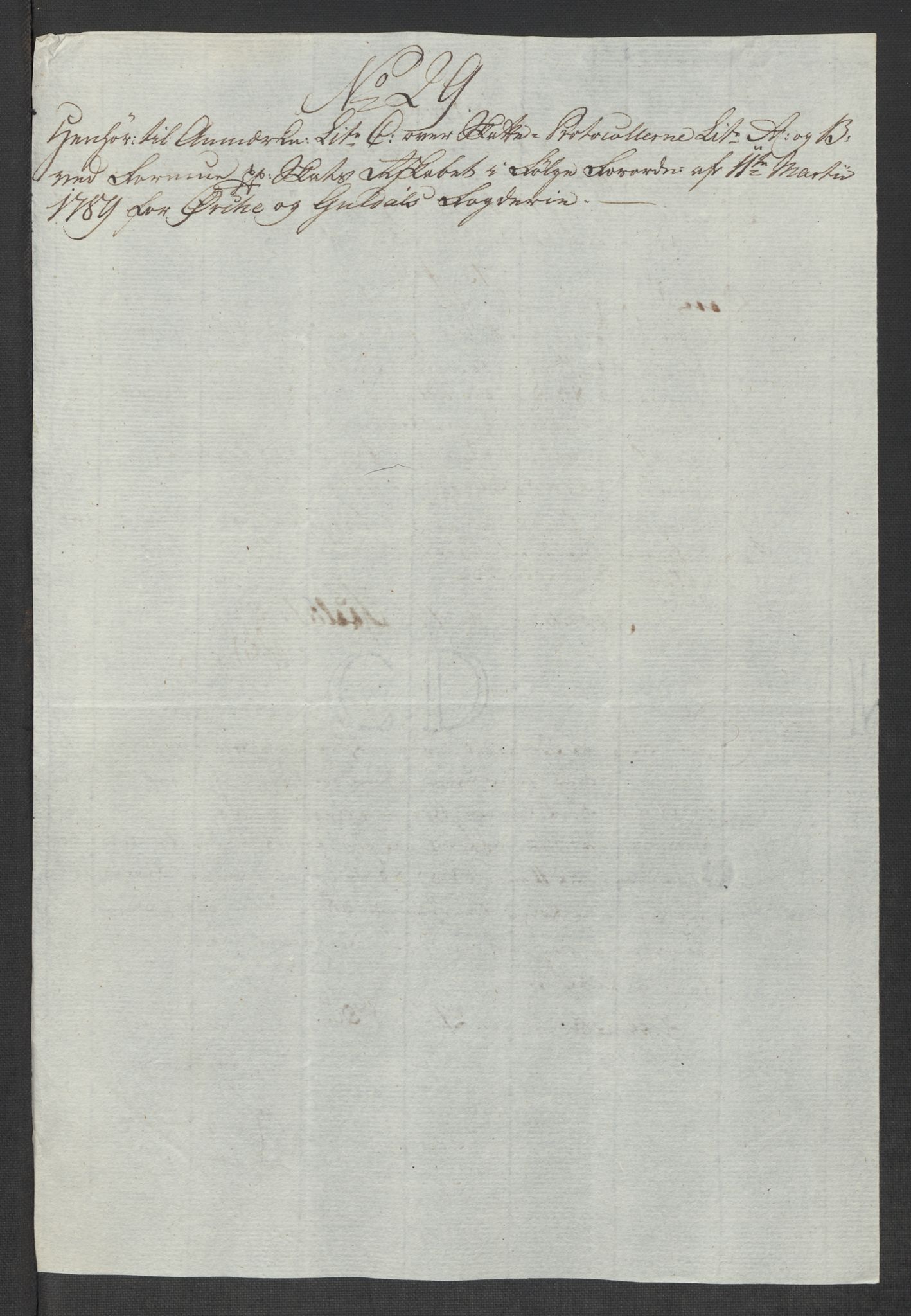 Rentekammeret inntil 1814, Reviderte regnskaper, Mindre regnskaper, AV/RA-EA-4068/Rf/Rfe/L0032: Numedal og Sandsvær fogderi, Orkdal og Gauldal fogderi, 1789, p. 191