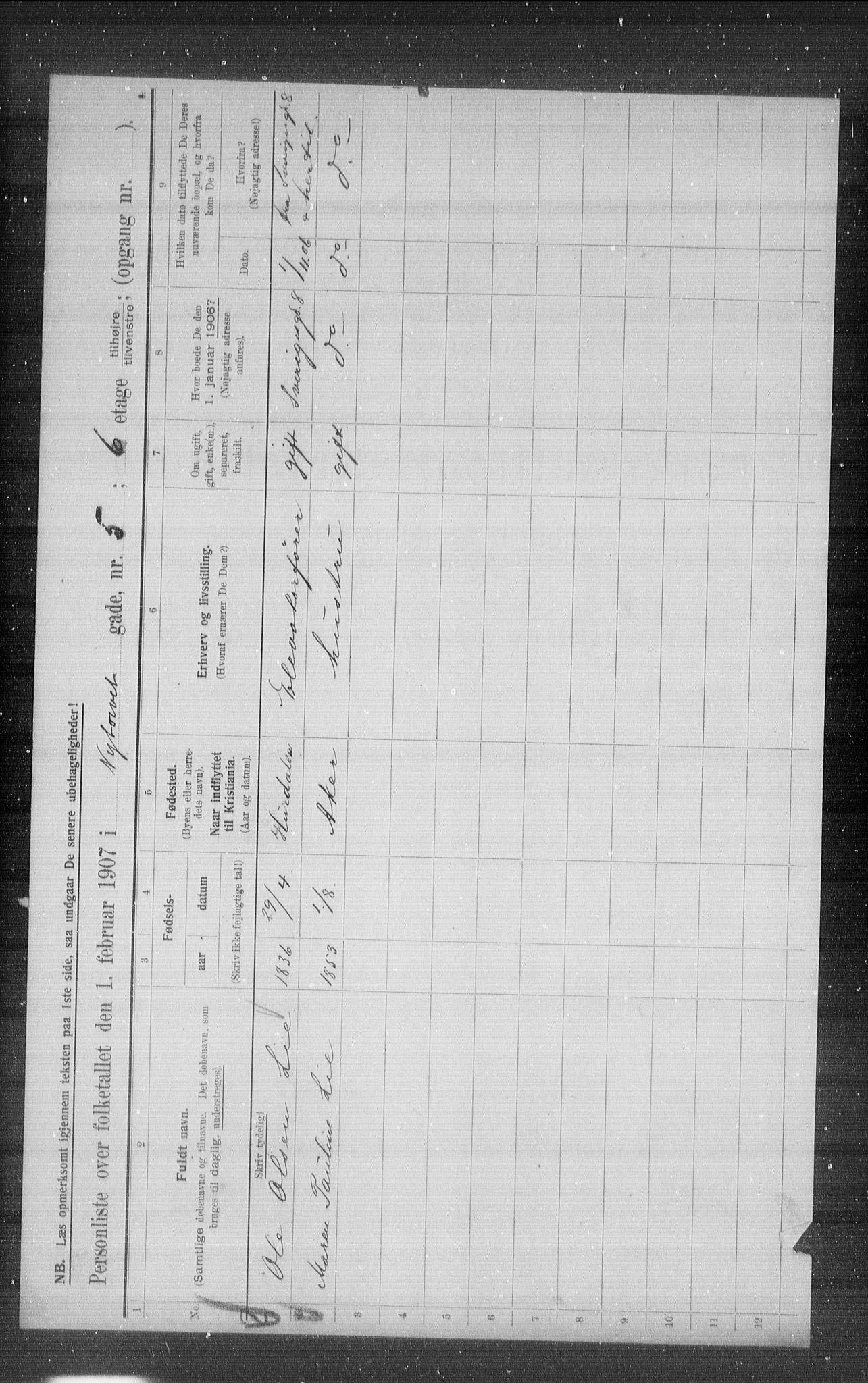 OBA, Municipal Census 1907 for Kristiania, 1907, p. 38020