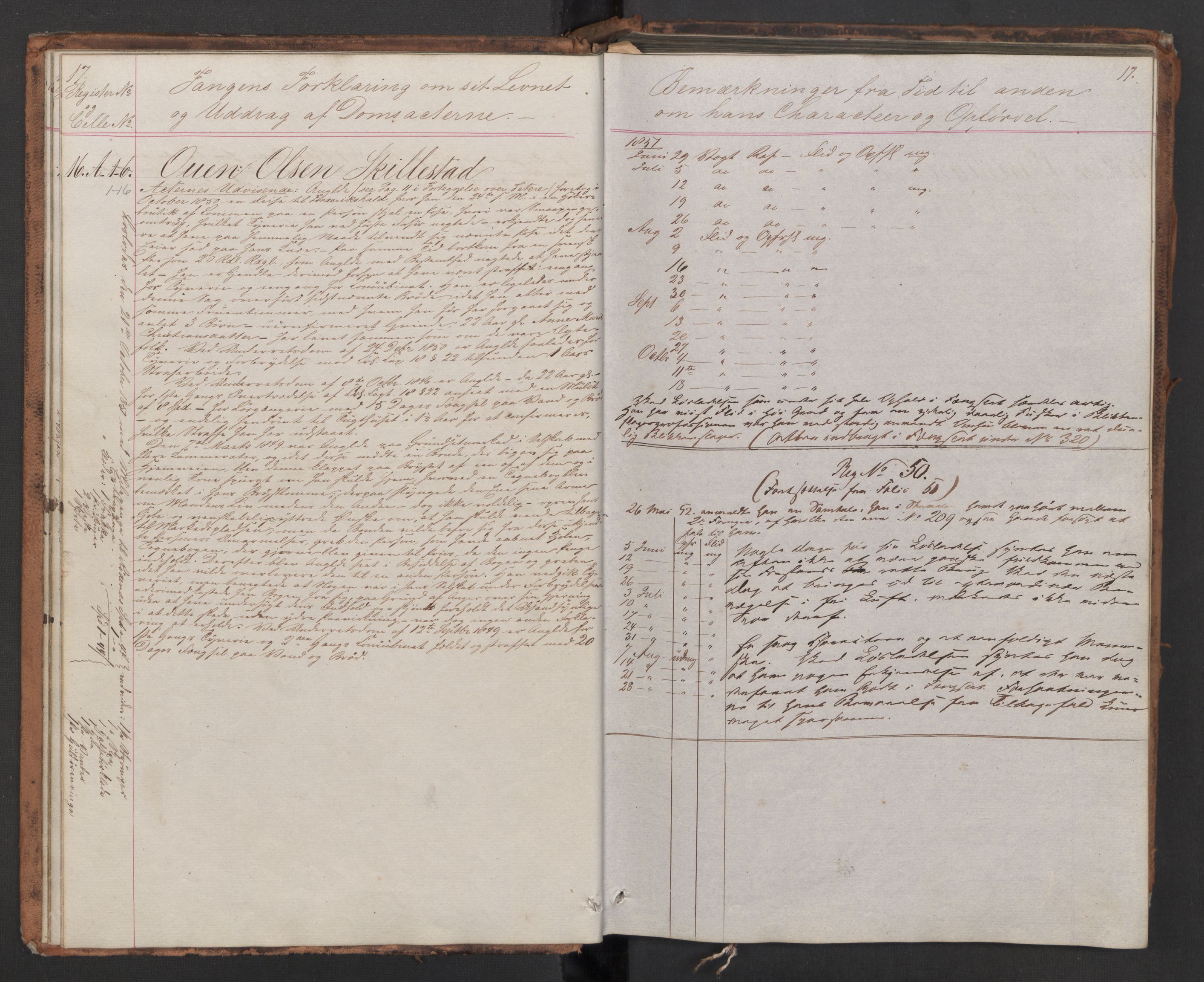 Botsfengslet, AV/RA-S-1539/D/Db/Dbb/L0001: 1a - 284a, 1851-1852, p. 17