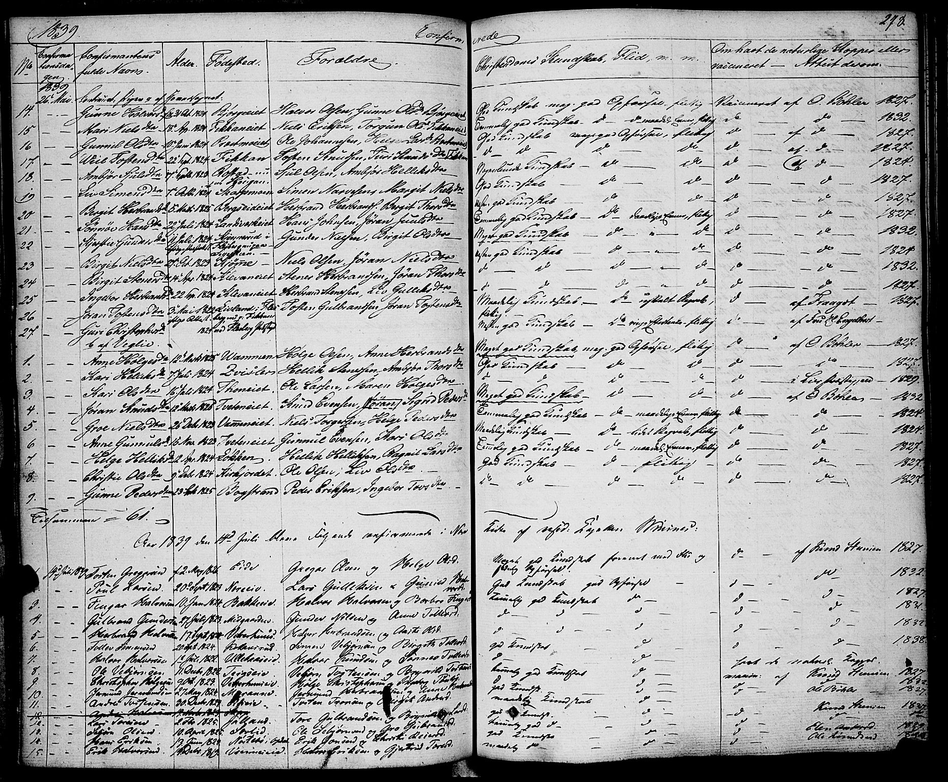 Rollag kirkebøker, SAKO/A-240/F/Fa/L0007: Parish register (official) no. I 7, 1828-1847, p. 278