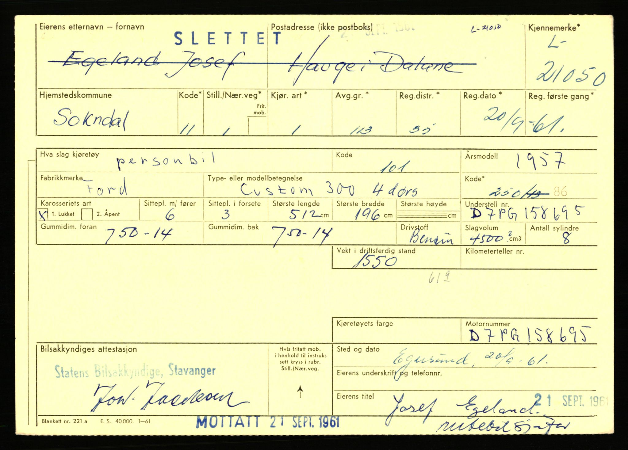 Stavanger trafikkstasjon, AV/SAST-A-101942/0/F/L0037: L-20500 - L-21499, 1930-1971, p. 1619