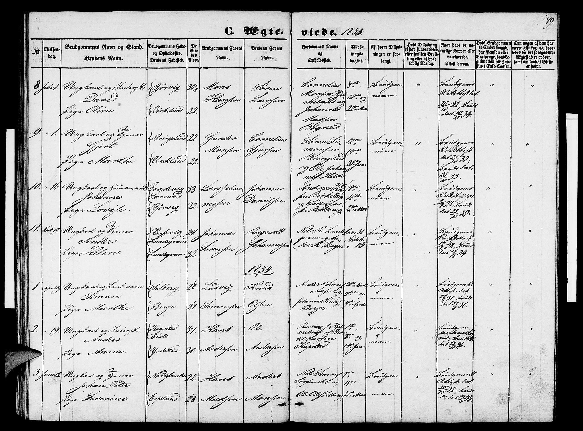 Gaular sokneprestembete, AV/SAB-A-80001/H/Hab: Parish register (copy) no. B 1, 1853-1863, p. 78
