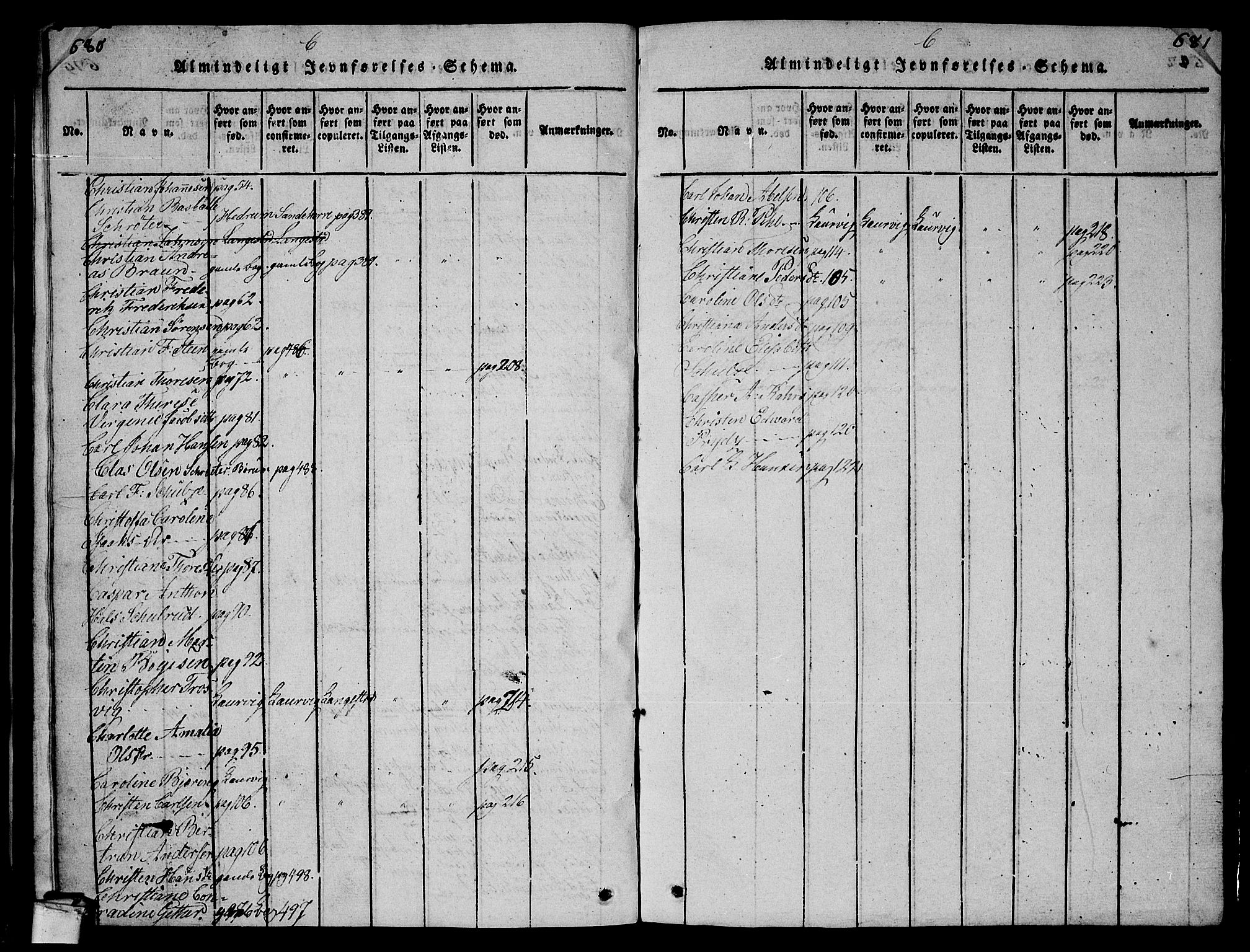 Larvik kirkebøker, AV/SAKO-A-352/G/Gb/L0001: Parish register (copy) no. II 1, 1818-1843, p. 680-681