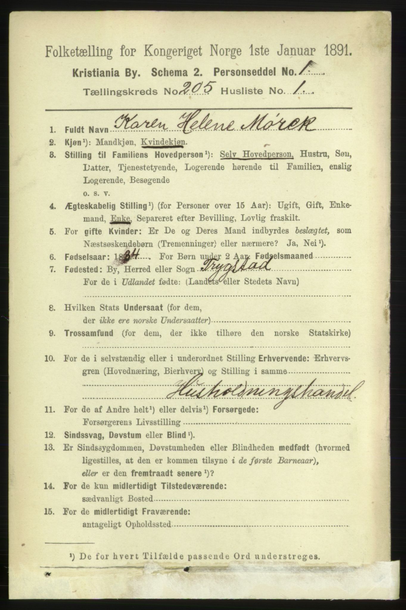 RA, 1891 census for 0301 Kristiania, 1891, p. 123330