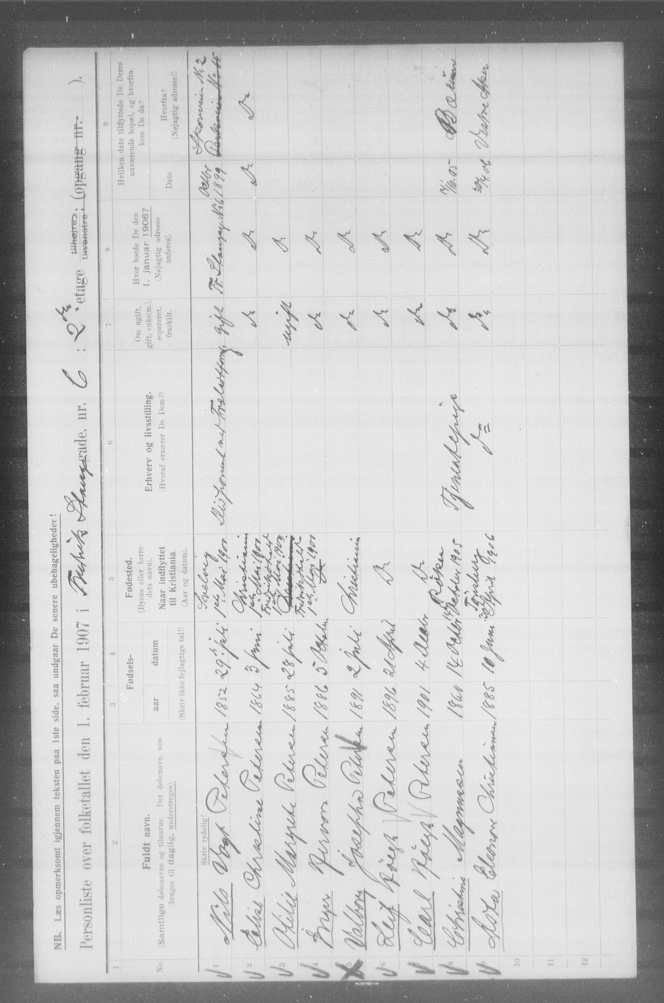 OBA, Municipal Census 1907 for Kristiania, 1907, p. 13547