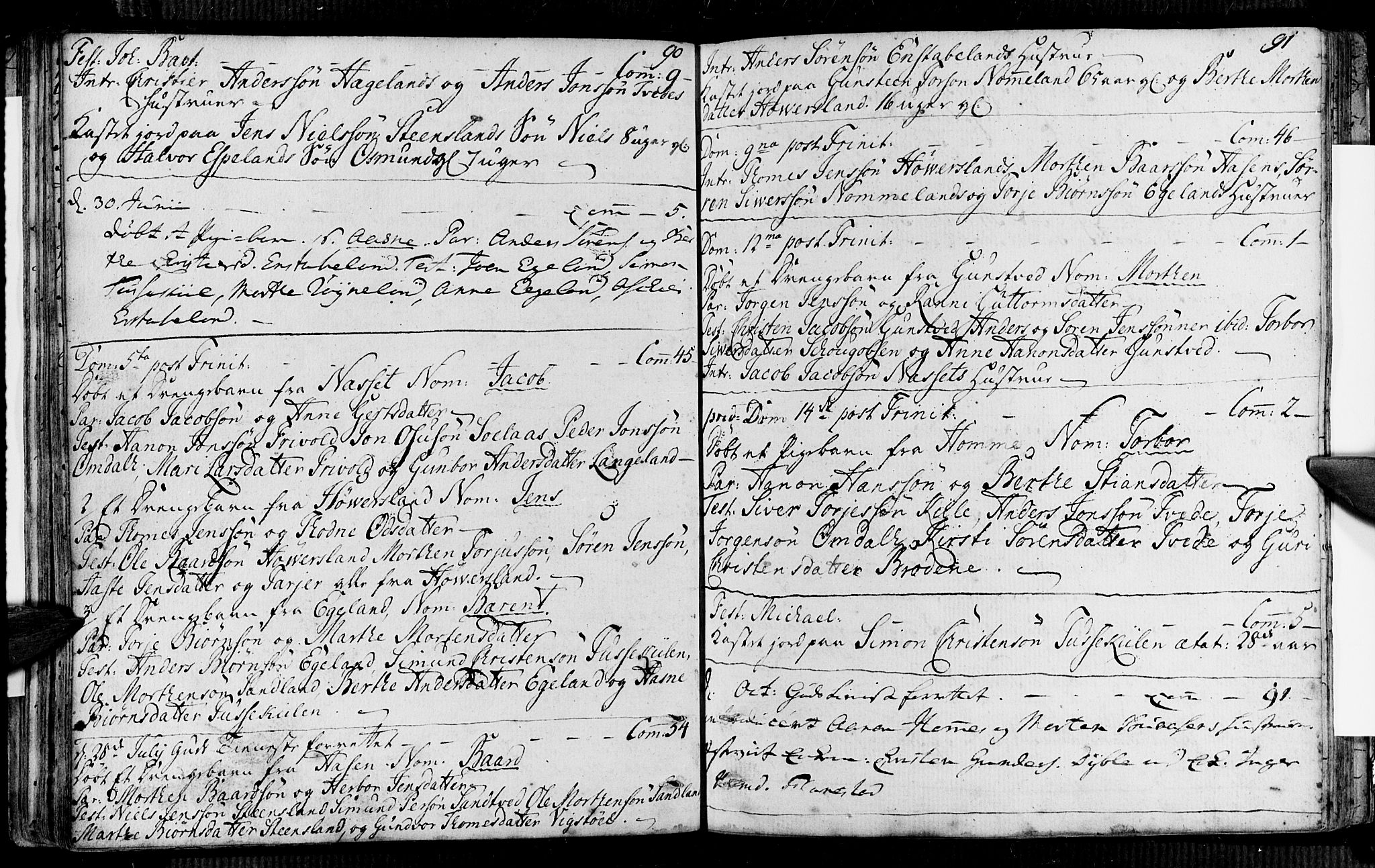 Vennesla sokneprestkontor, AV/SAK-1111-0045/Fa/Faa/L0001: Parish register (official) no. A 1, 1753-1785, p. 90-91