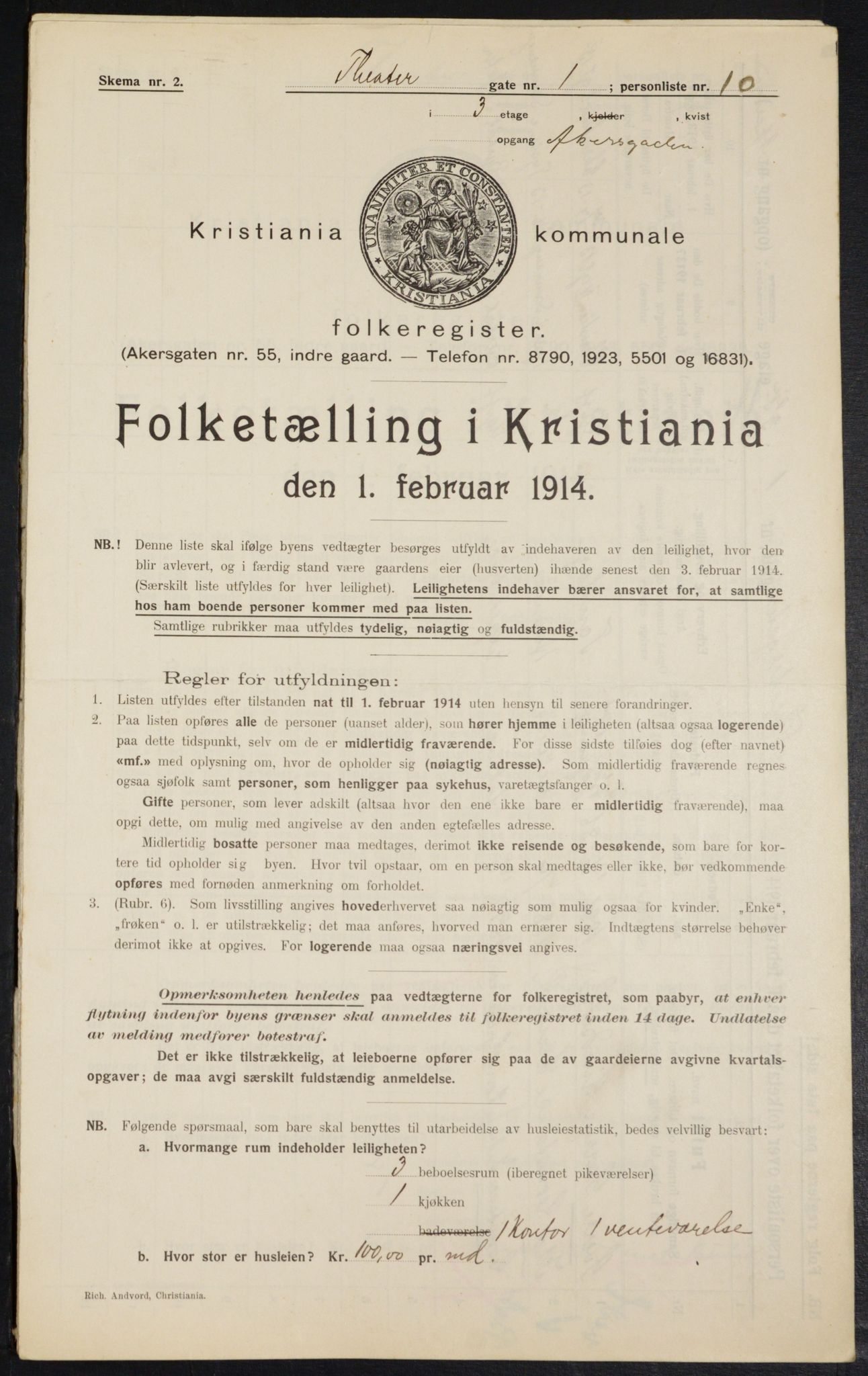 OBA, Municipal Census 1914 for Kristiania, 1914, p. 107728