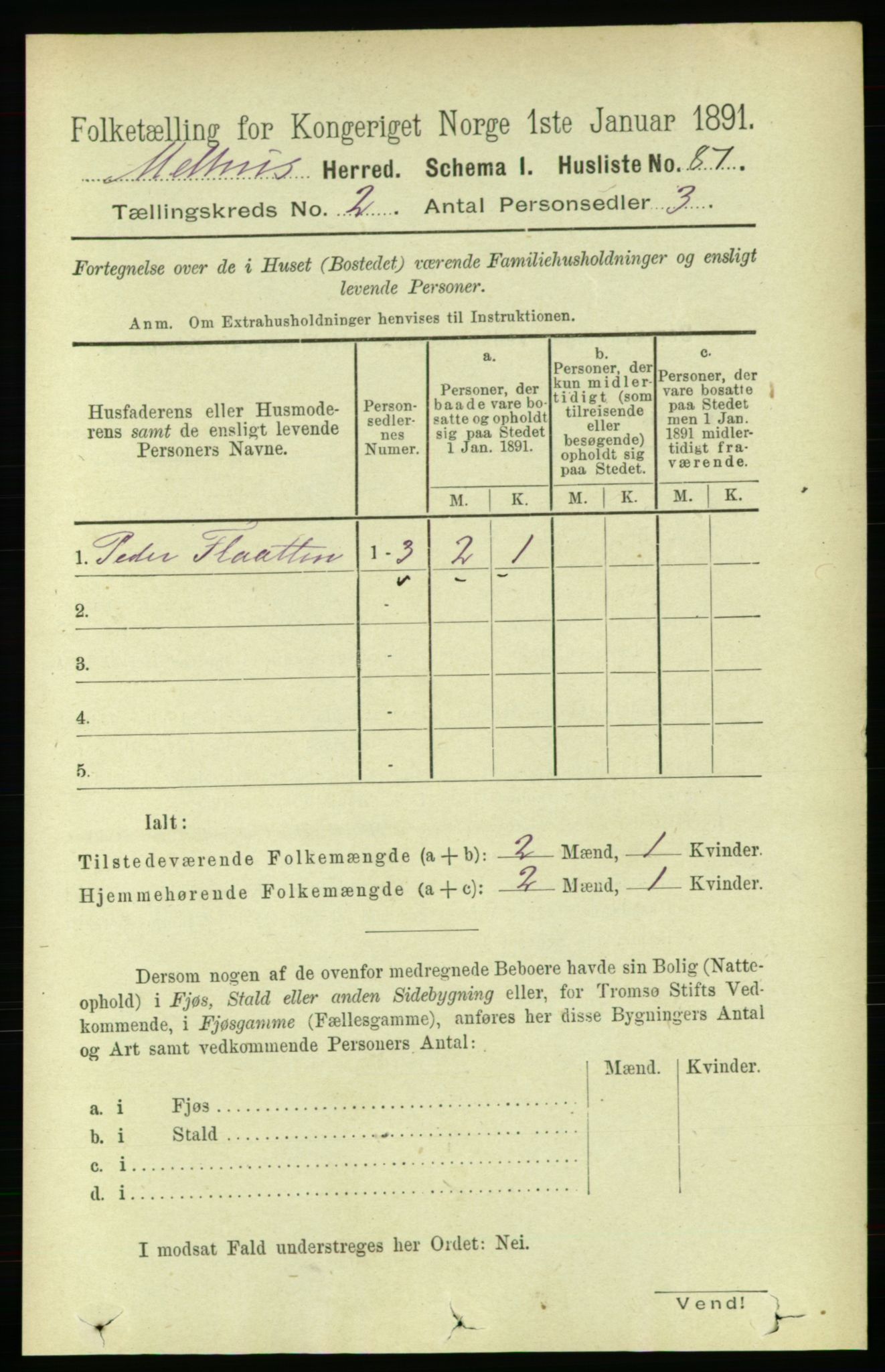 RA, 1891 census for 1653 Melhus, 1891, p. 724