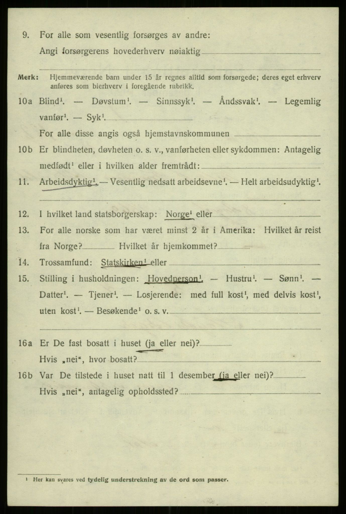 SAB, 1920 census for Bergen, 1920, p. 206543
