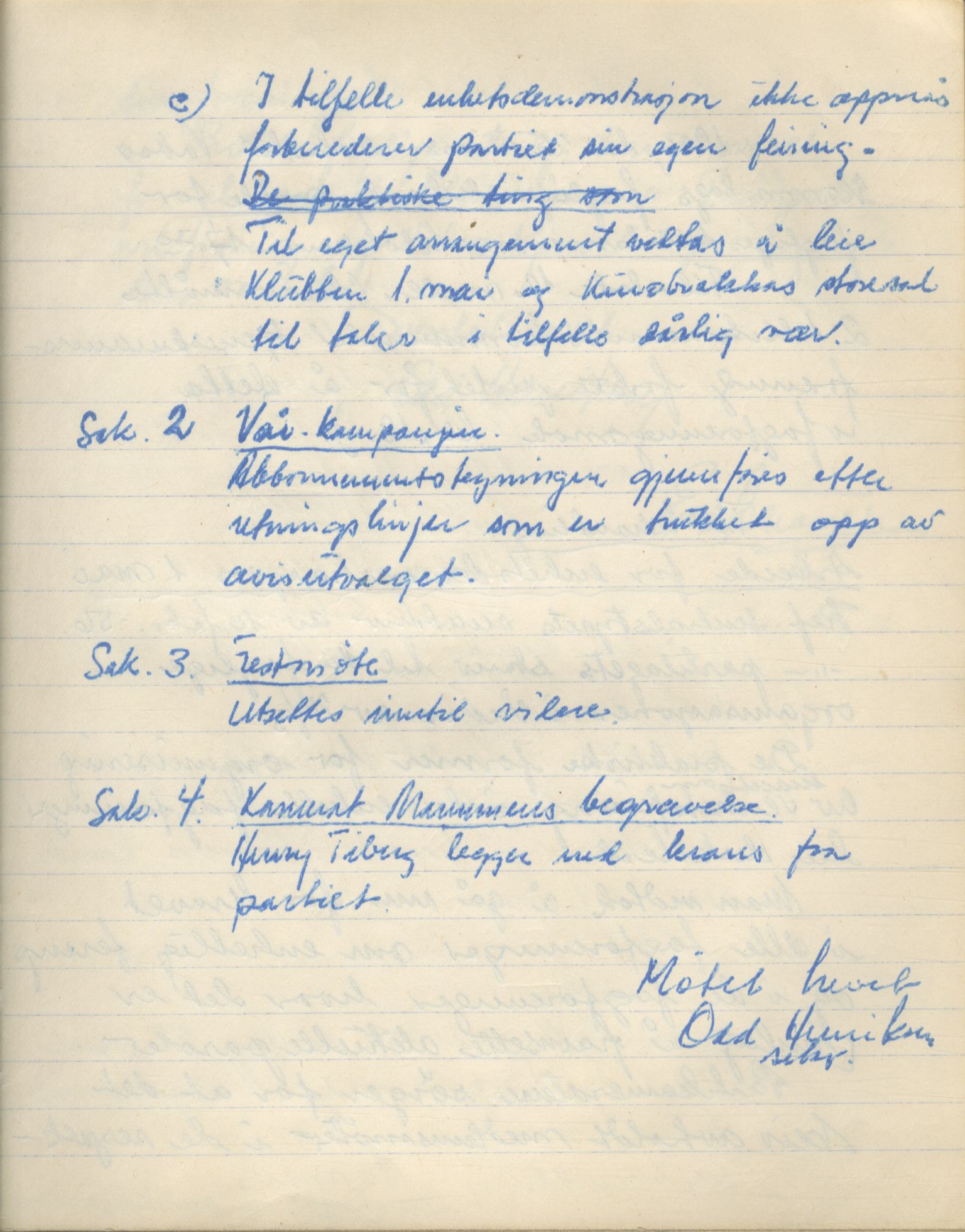 Vadsø kommunistiske parti, FMFB/A-1070/A/Aa/L0002: Styreprotokoll, 1954-1960