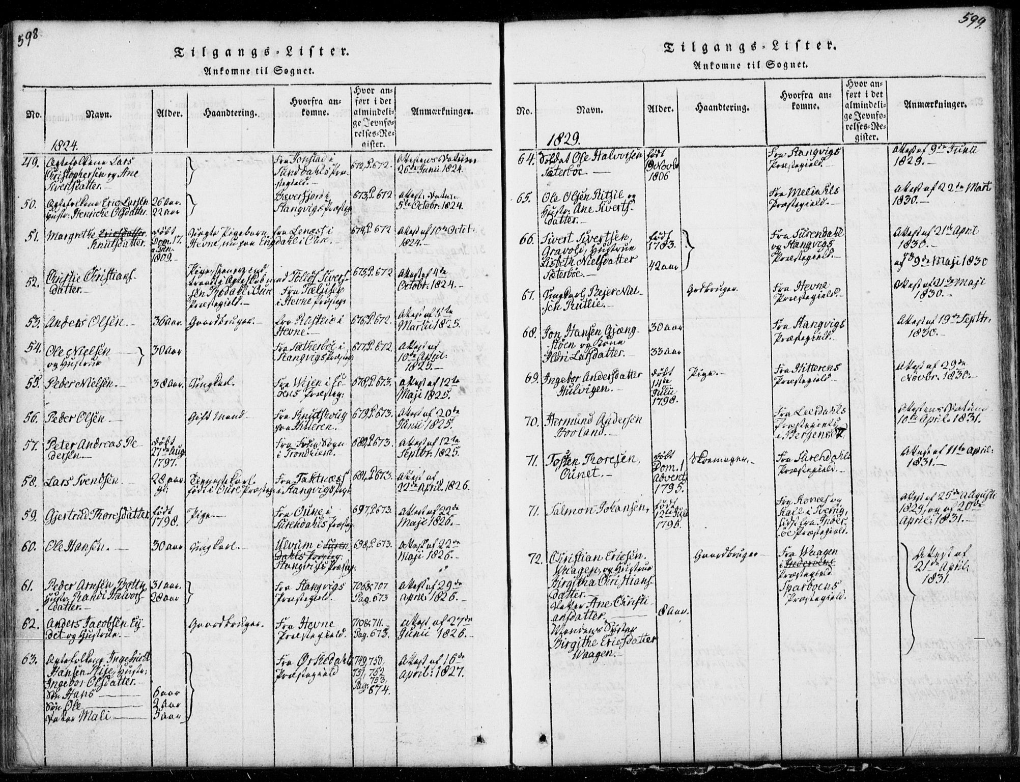 Ministerialprotokoller, klokkerbøker og fødselsregistre - Møre og Romsdal, AV/SAT-A-1454/578/L0903: Parish register (official) no. 578A02, 1819-1838, p. 598-599