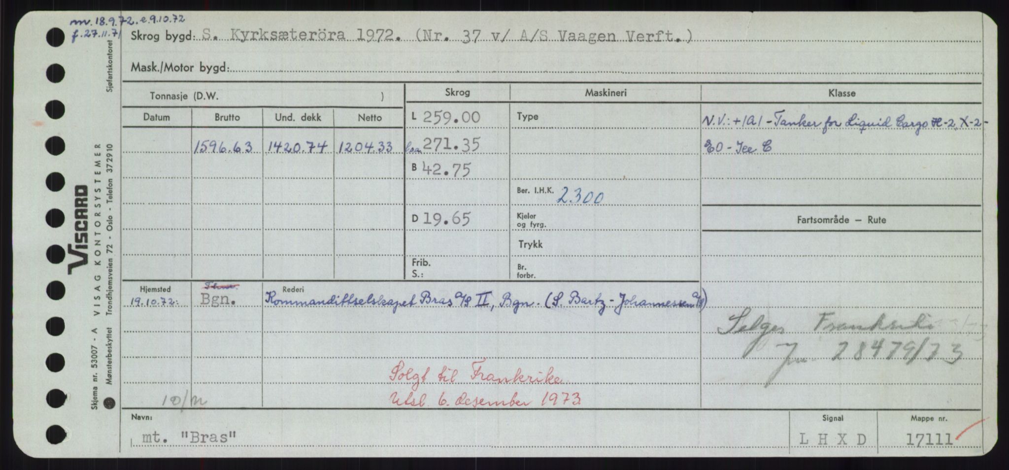 Sjøfartsdirektoratet med forløpere, Skipsmålingen, RA/S-1627/H/Hd/L0005: Fartøy, Br-Byg, p. 109