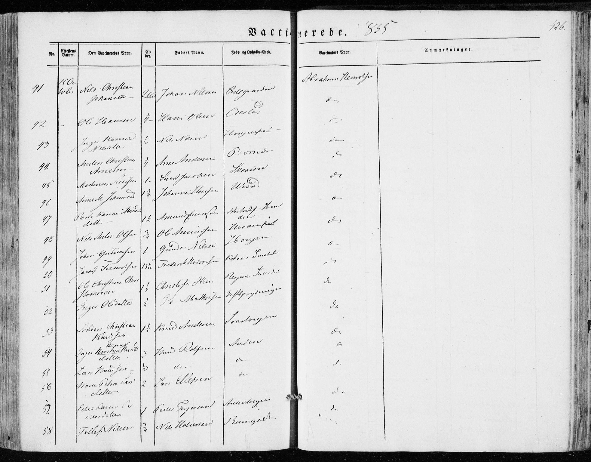 Hedrum kirkebøker, AV/SAKO-A-344/F/Fa/L0006: Parish register (official) no. I 6, 1849-1857, p. 426