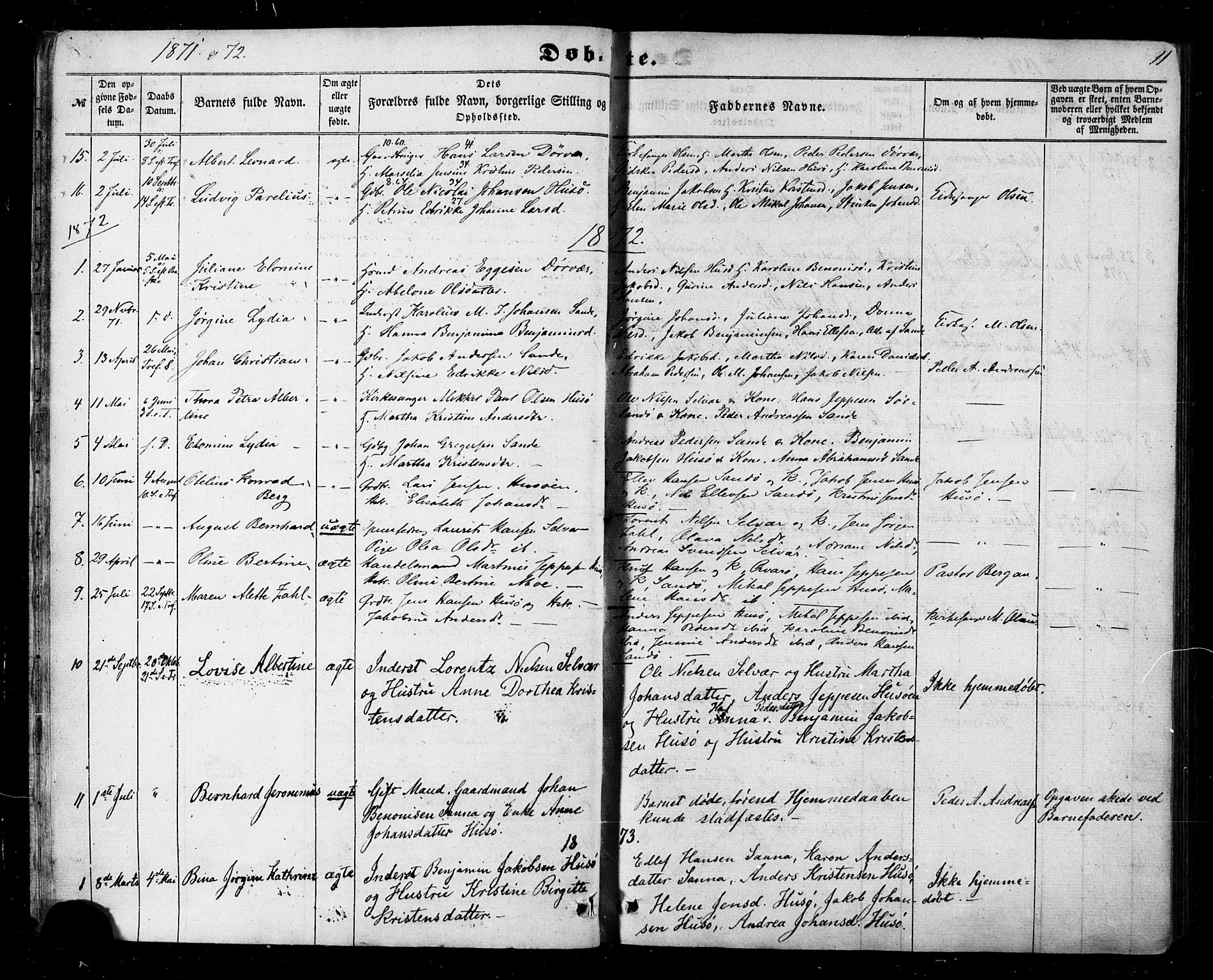 Ministerialprotokoller, klokkerbøker og fødselsregistre - Nordland, SAT/A-1459/840/L0579: Parish register (official) no. 840A01, 1863-1887, p. 11