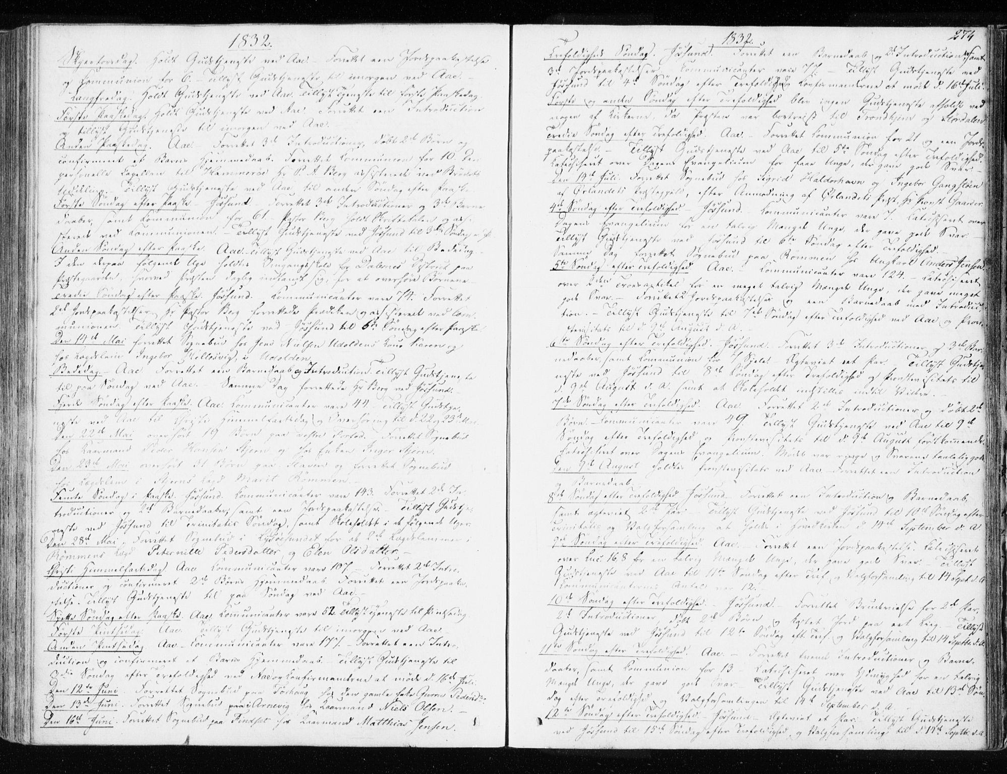 Ministerialprotokoller, klokkerbøker og fødselsregistre - Sør-Trøndelag, SAT/A-1456/655/L0676: Parish register (official) no. 655A05, 1830-1847, p. 274