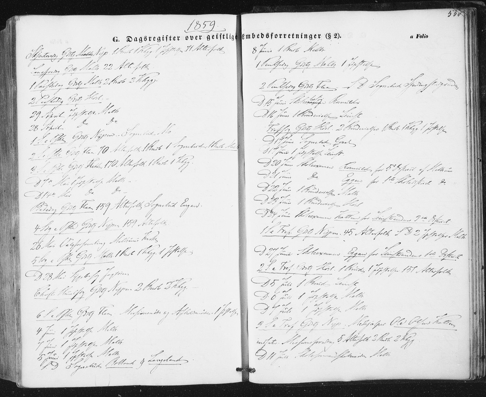 Ministerialprotokoller, klokkerbøker og fødselsregistre - Sør-Trøndelag, SAT/A-1456/691/L1076: Parish register (official) no. 691A08, 1852-1861, p. 556