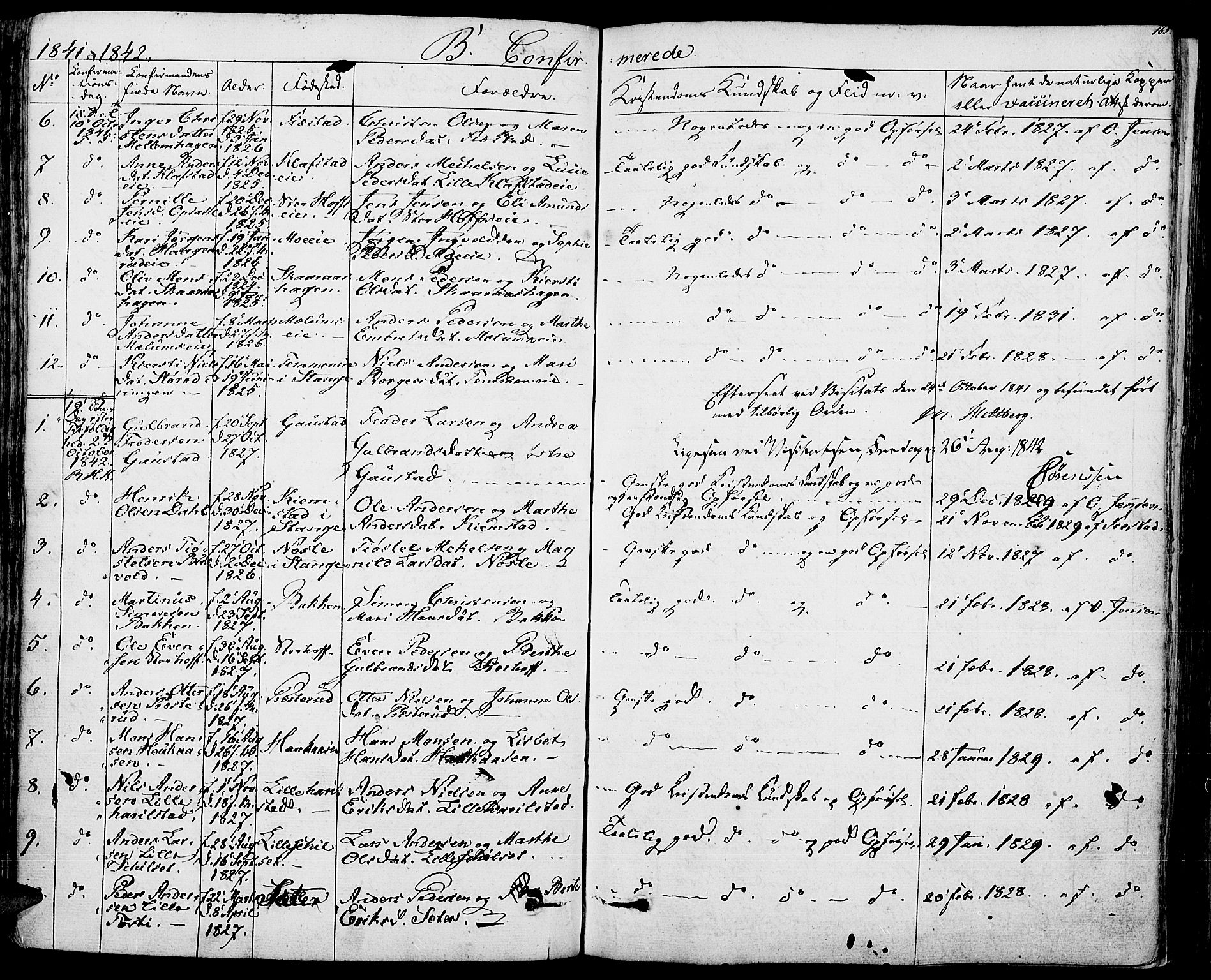 Romedal prestekontor, SAH/PREST-004/K/L0003: Parish register (official) no. 3, 1829-1846, p. 165
