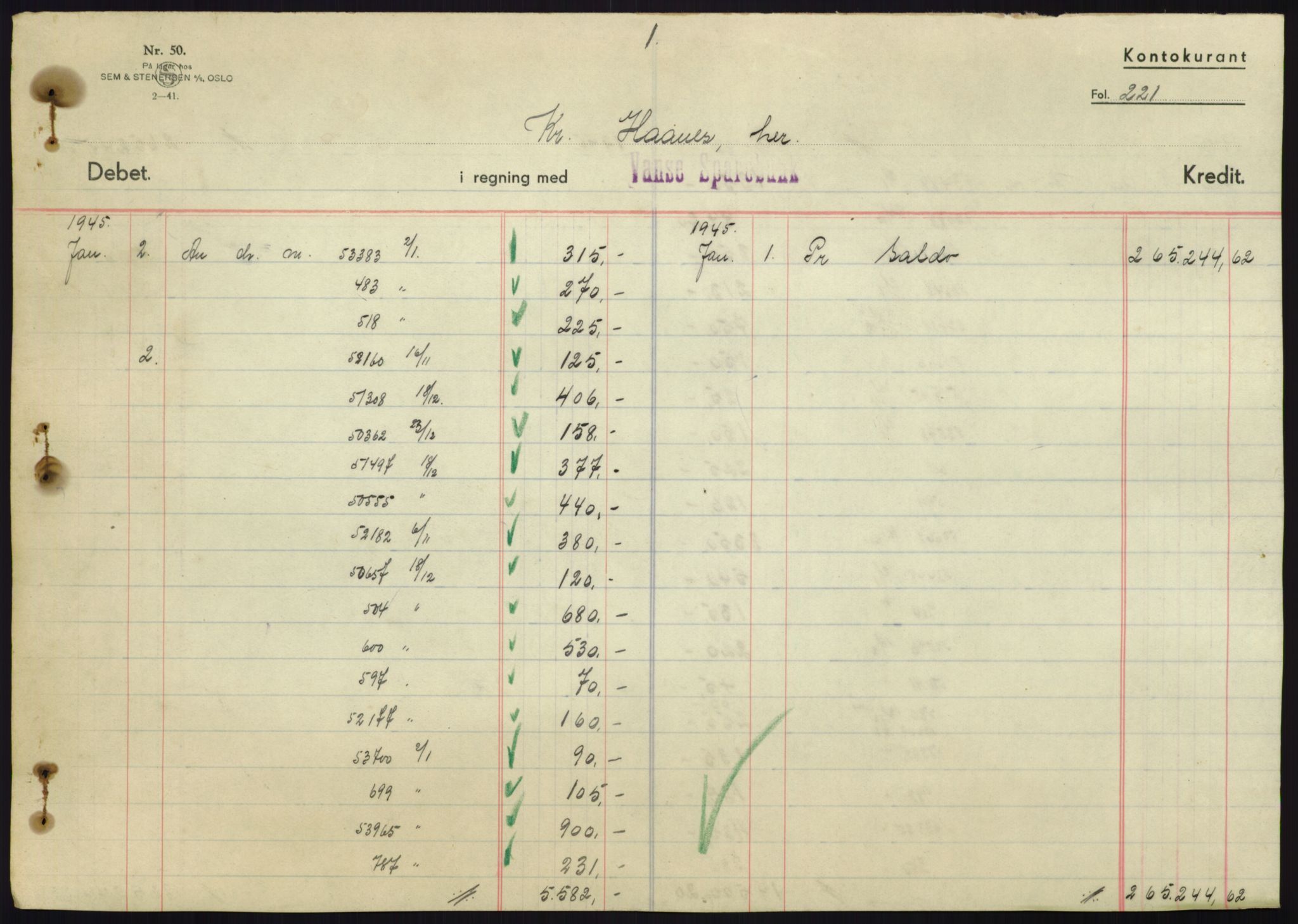 Forsvarsdepartementet, 10. kontor / Oppgjørskontoret, AV/RA-RAFA-1225/D/Db/L0180: Lista oppgjørskontor, 1942-1952, p. 1987