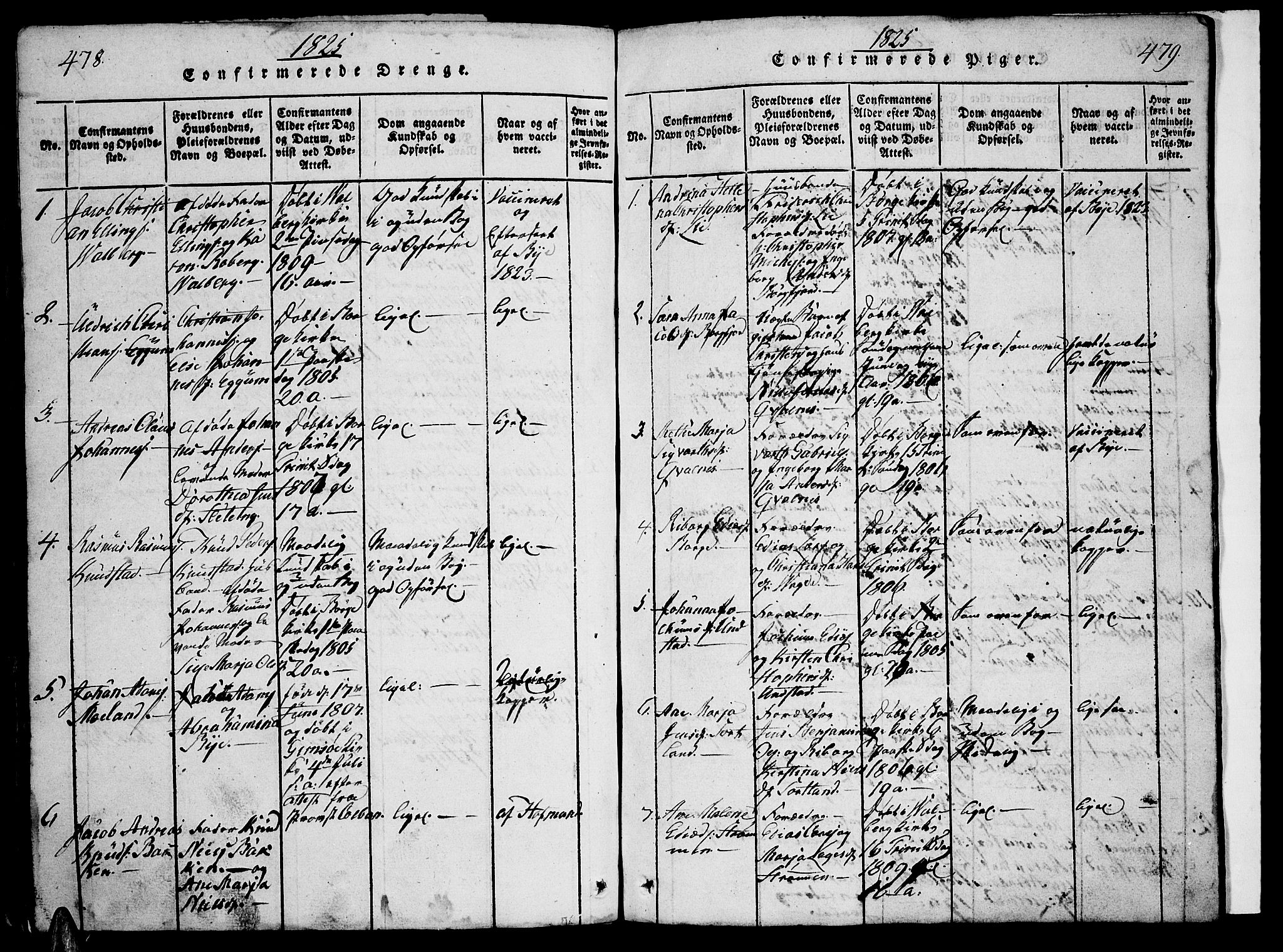 Ministerialprotokoller, klokkerbøker og fødselsregistre - Nordland, SAT/A-1459/880/L1130: Parish register (official) no. 880A04, 1821-1843, p. 478-479