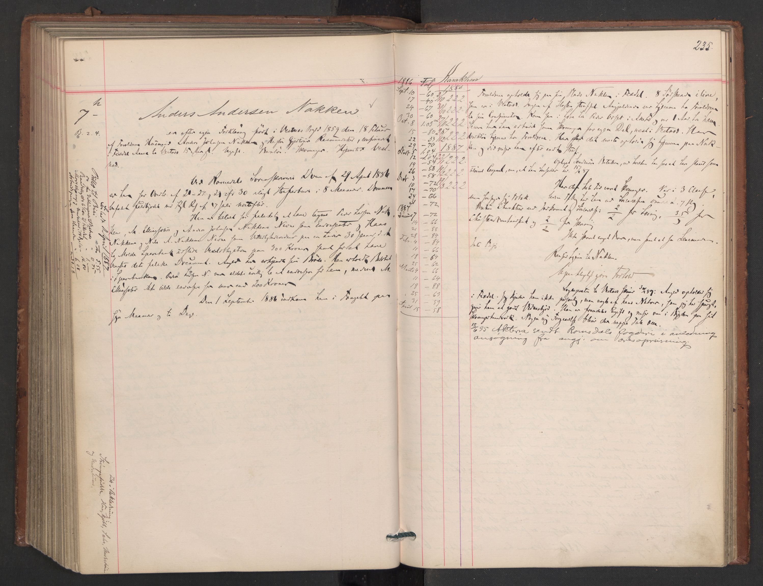 Botsfengslet, AV/RA-S-1539/D/Db/Dbb/L0023: 774g - 57h, 1885-1886, p. 235