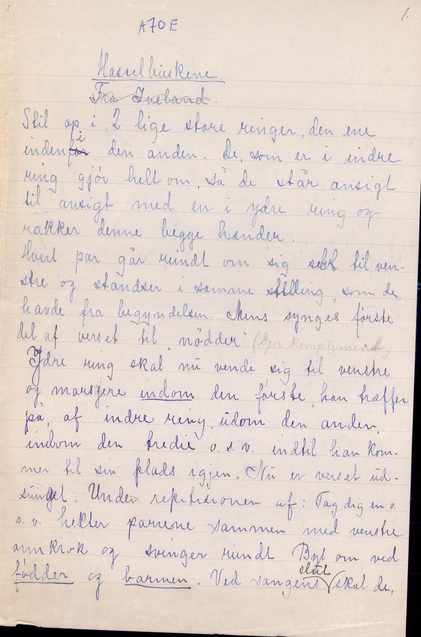 Samling etter Klara Semb, NSFF/KS/A/070: Leikar, paradis, songleikar. Manuskript etter Nora Kobberstad, Volda. Hefte: "Let-på-tå. Lege med sange", samlede af Nora Kobberstad, p. 58-59