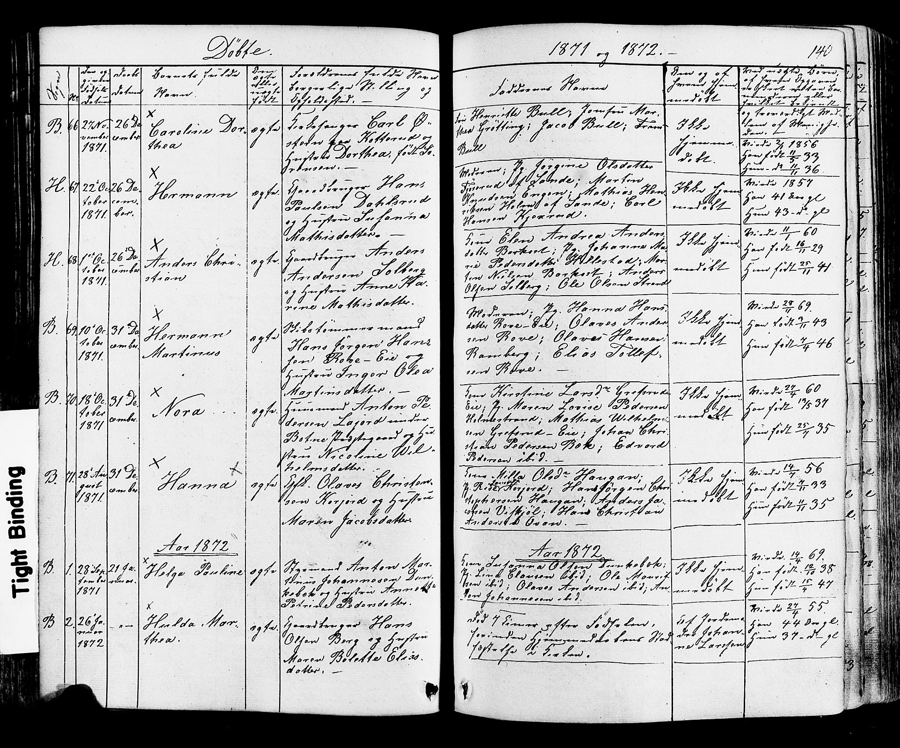 Botne kirkebøker, AV/SAKO-A-340/F/Fa/L0006: Parish register (official) no. I 6, 1836-1877, p. 140