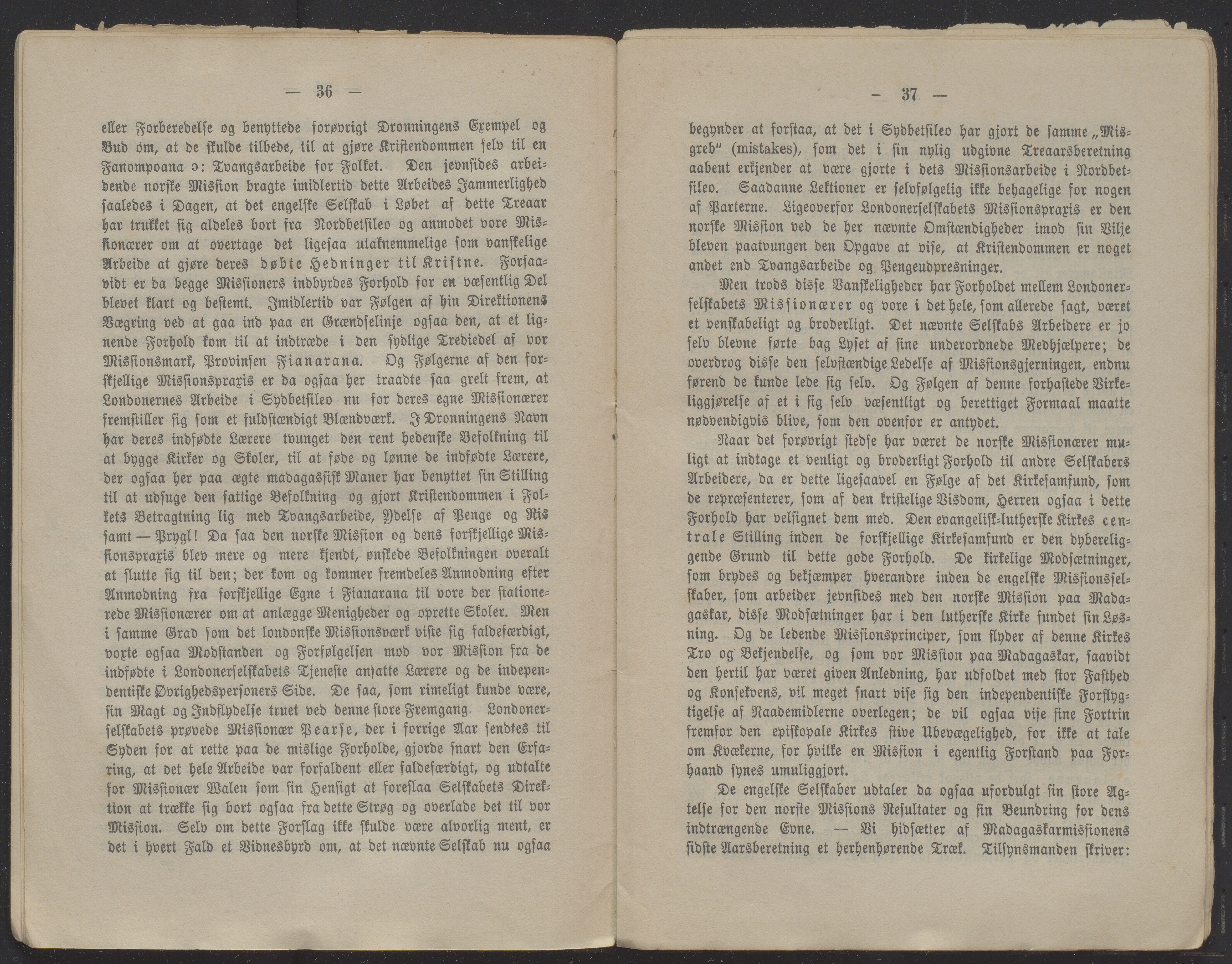 Det Norske Misjonsselskap - hovedadministrasjonen, VID/MA-A-1045/D/Db/Dba/L0338/0009: Beretninger, Bøker, Skrifter o.l   / Årsberetninger 40. , 1882, p. 36-37