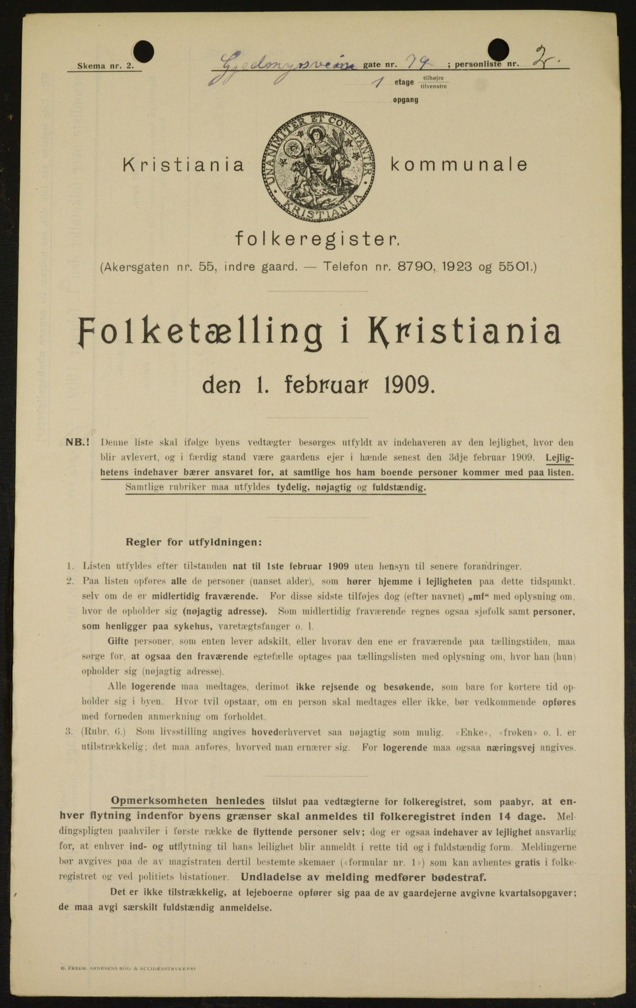 OBA, Municipal Census 1909 for Kristiania, 1909, p. 26393