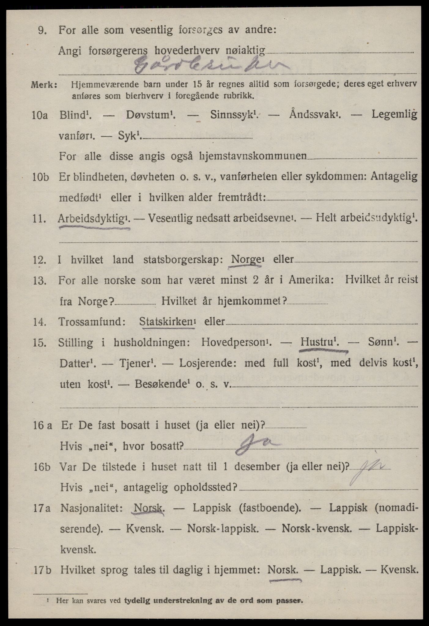 SAT, 1920 census for Lensvik, 1920, p. 1711