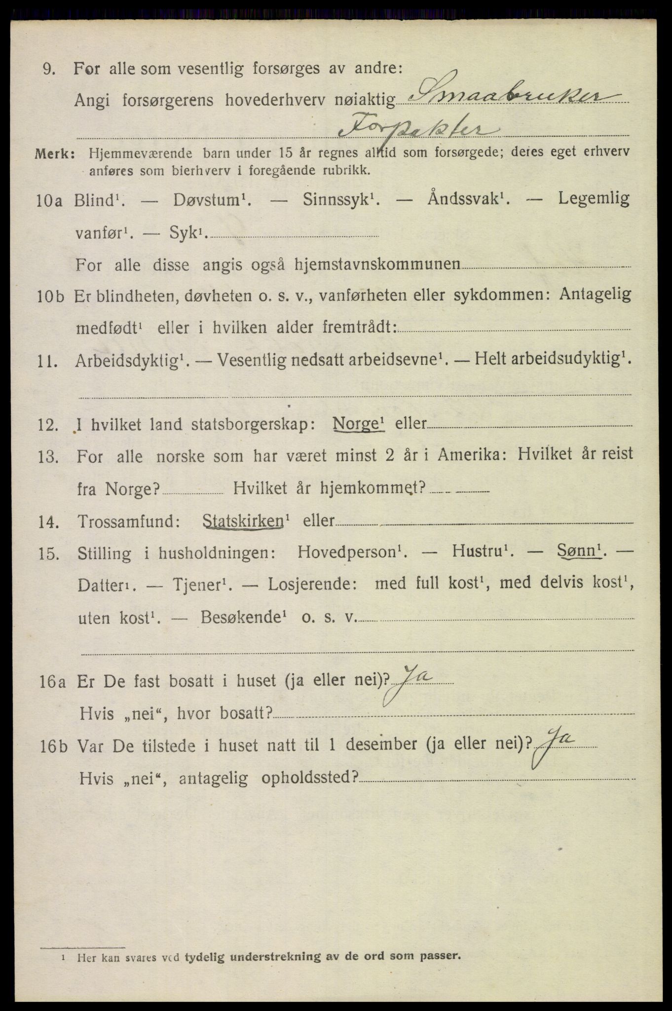 SAH, 1920 census for Hof, 1920, p. 7578