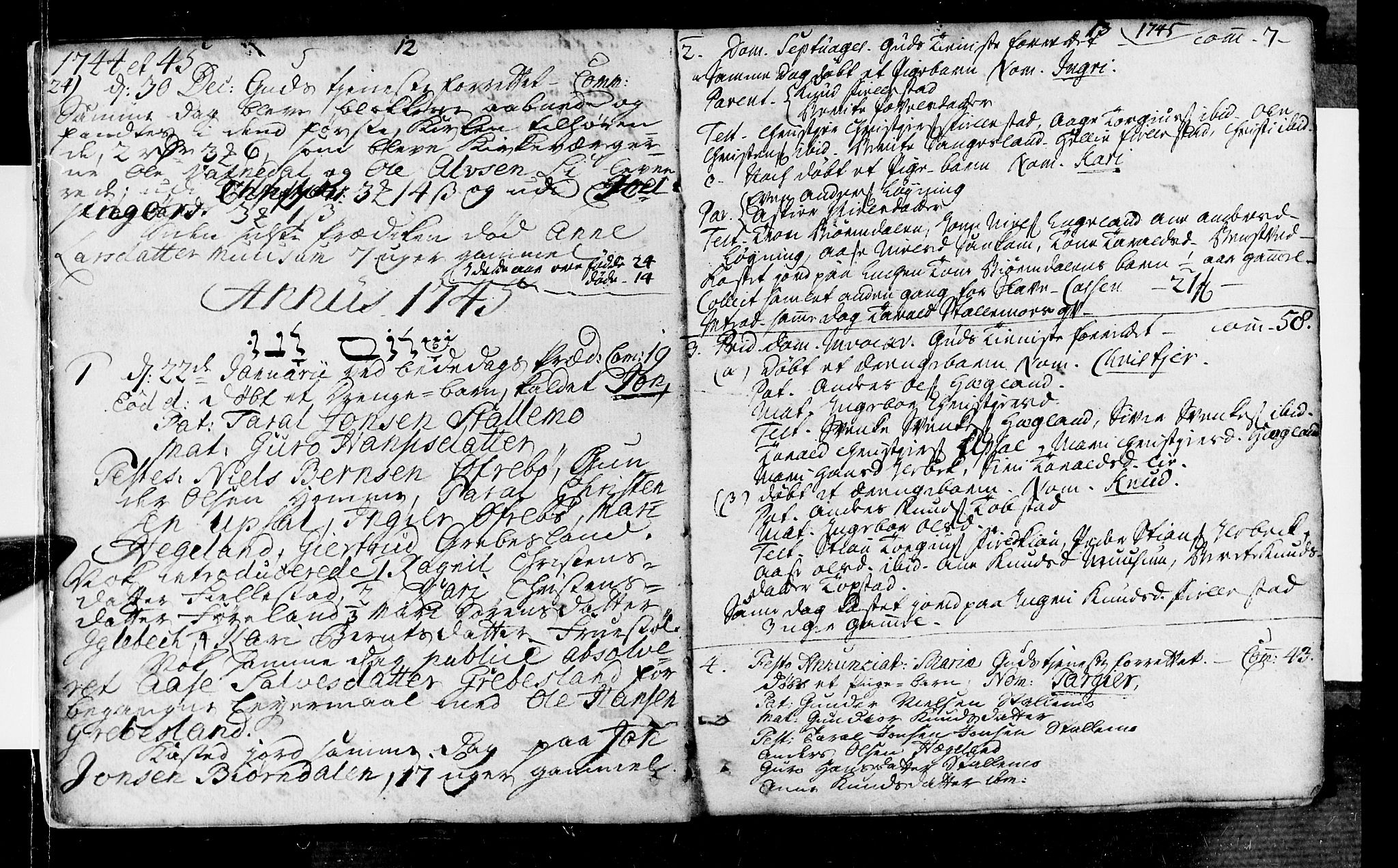 Vennesla sokneprestkontor, AV/SAK-1111-0045/Fa/Fac/L0001: Parish register (official) no. A 1, 1743-1784, p. 12-13