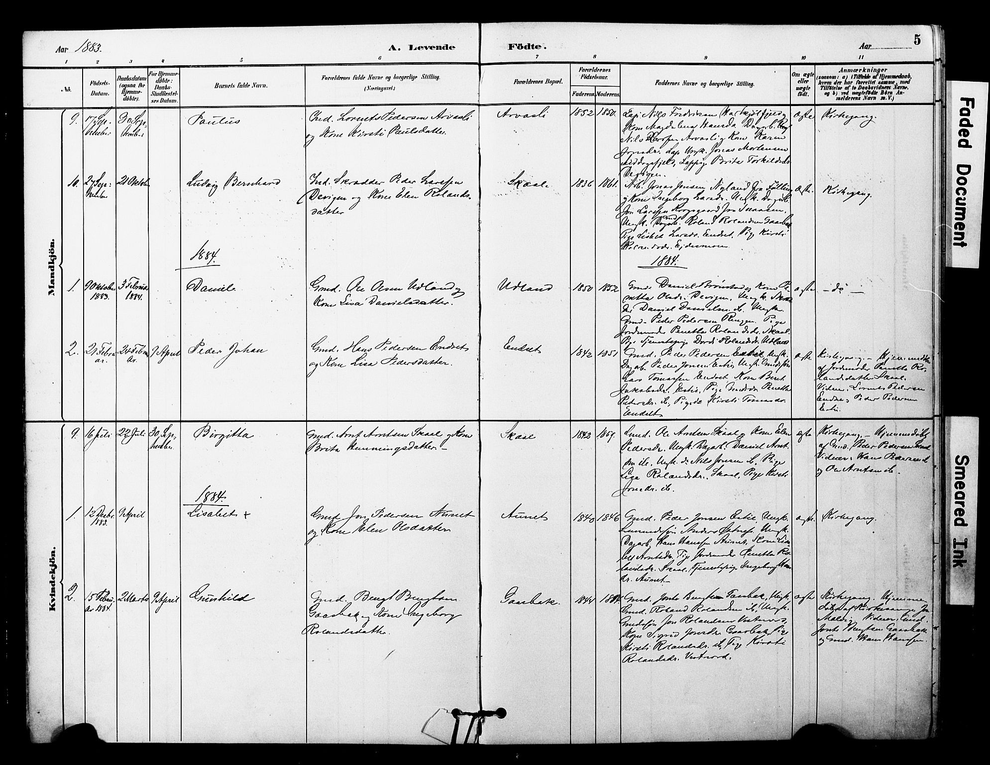 Ministerialprotokoller, klokkerbøker og fødselsregistre - Nord-Trøndelag, AV/SAT-A-1458/757/L0505: Parish register (official) no. 757A01, 1882-1904, p. 5