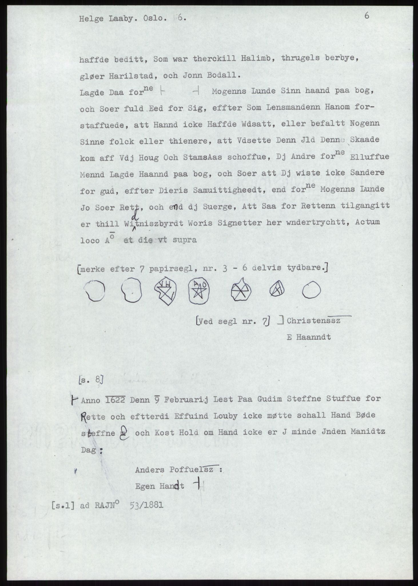 Samlinger til kildeutgivelse, Diplomavskriftsamlingen, AV/RA-EA-4053/H/Ha, p. 498