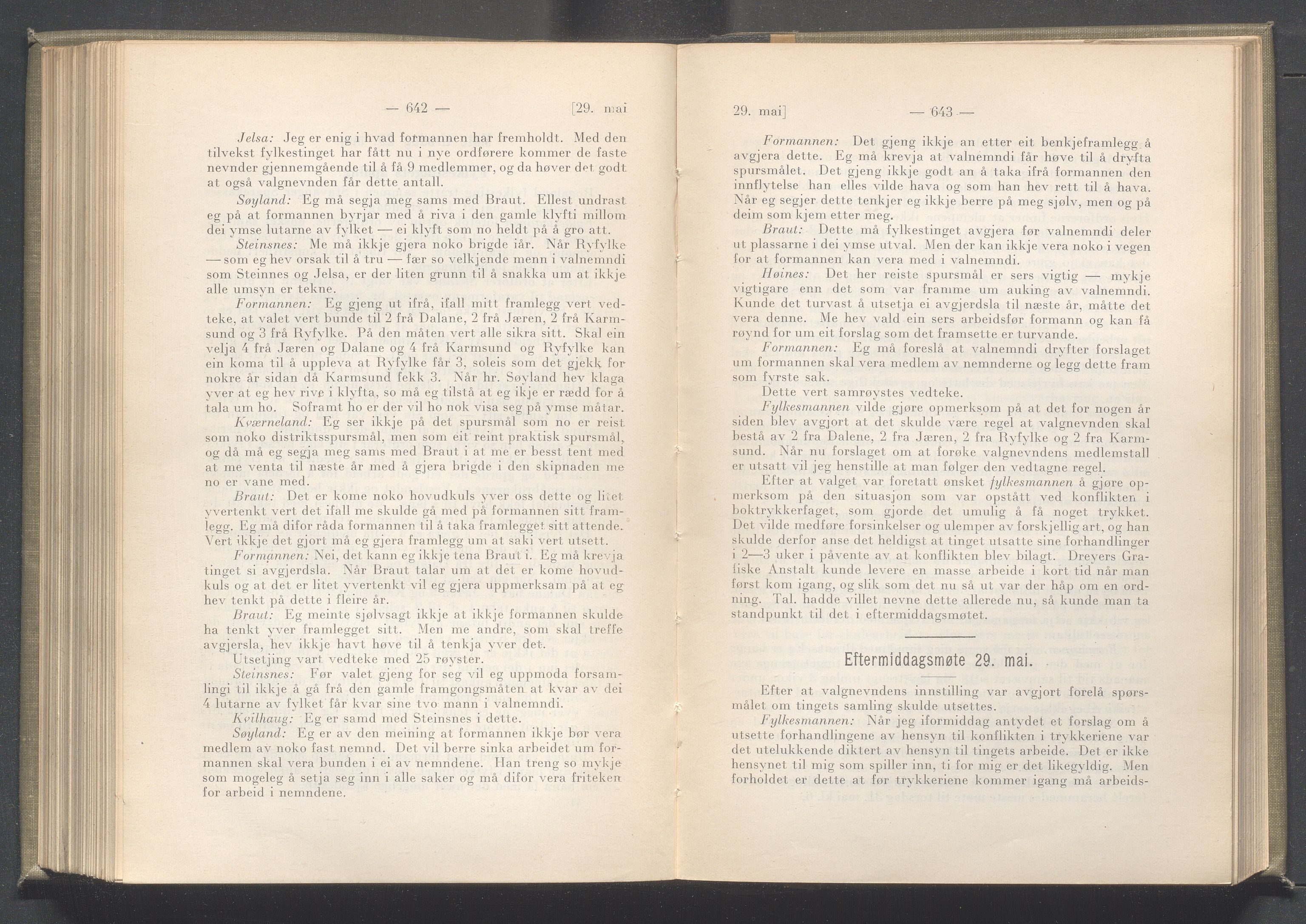 Rogaland fylkeskommune - Fylkesrådmannen , IKAR/A-900/A/Aa/Aaa/L0042: Møtebok , 1923, p. 642-643